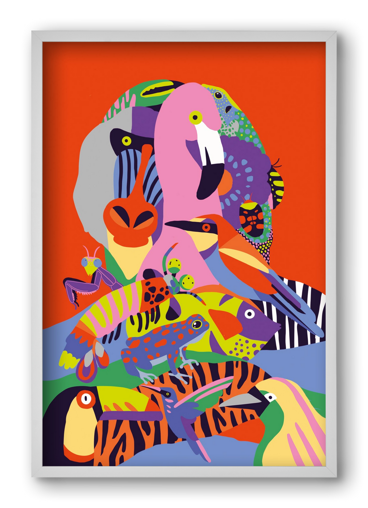 Tropical, 40x60 cm (40x60 cm), Fehér keret