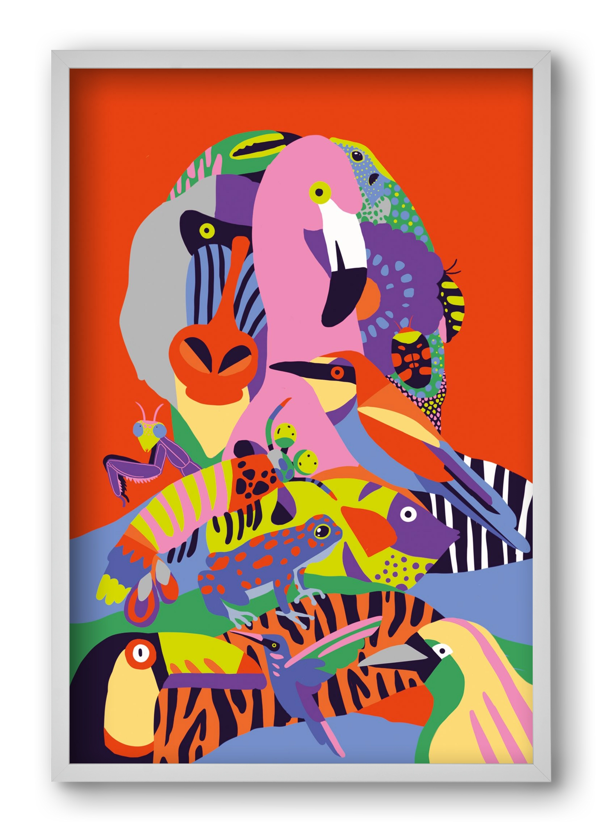 Tropical, 40x60 cm (40x60 cm), Fehér keret