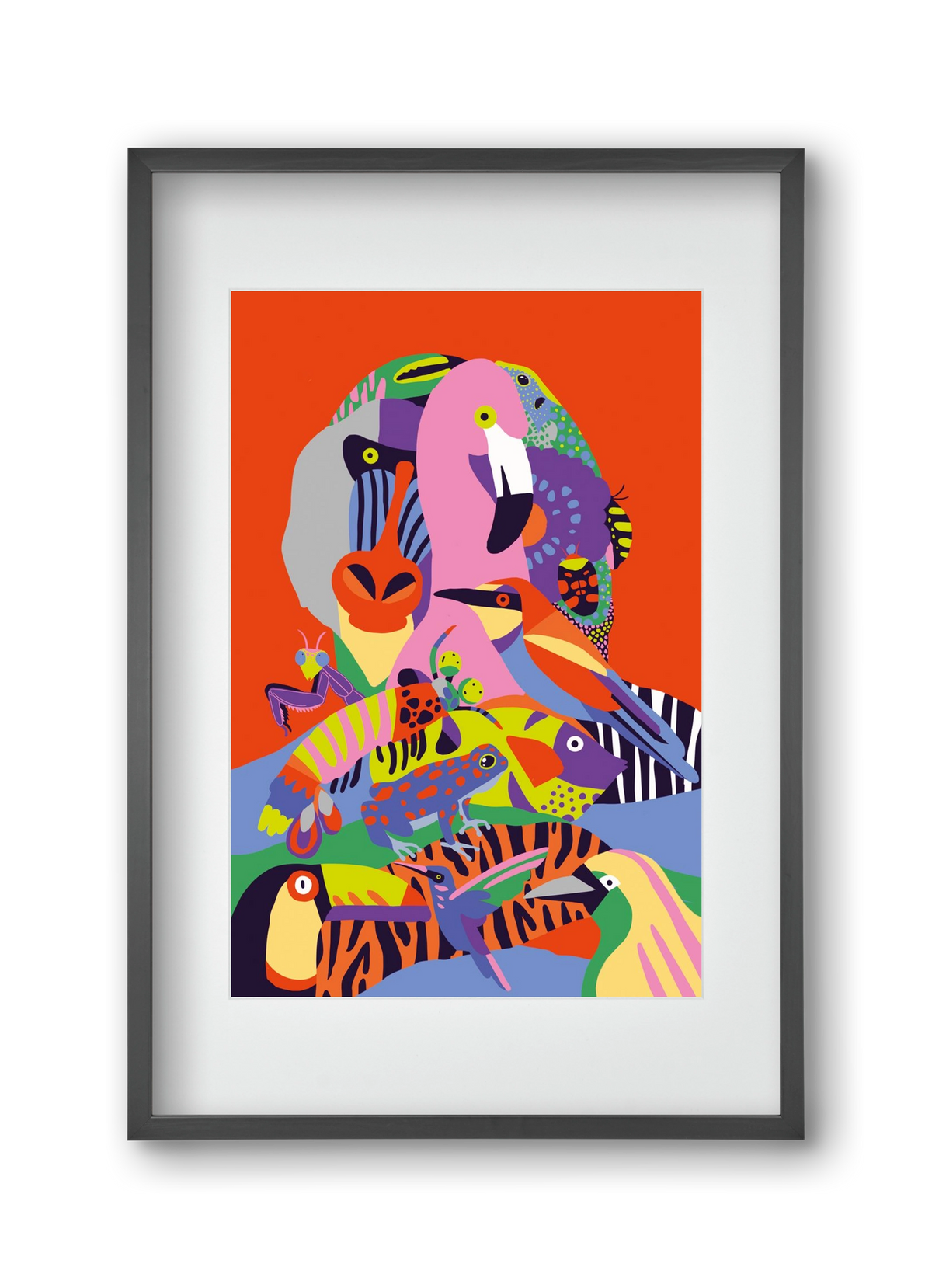 Tropical, 30x45 cm (20x30 cm), Fekete keret, paszpartuval