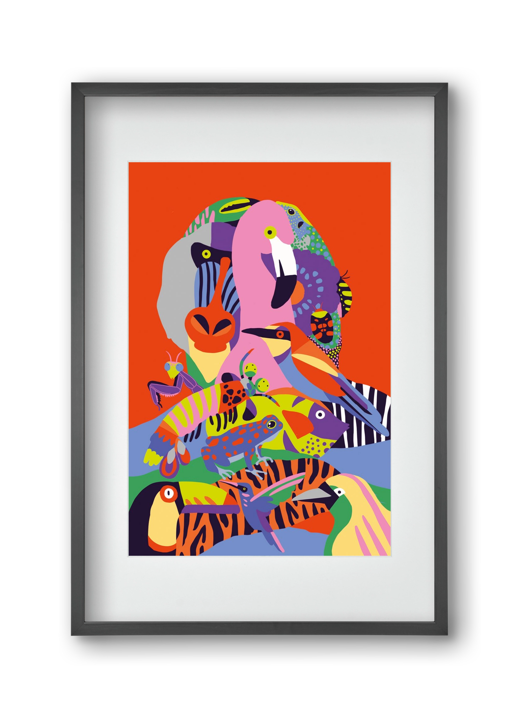 Tropical, 30x45 cm (20x30 cm), Fekete keret, paszpartuval