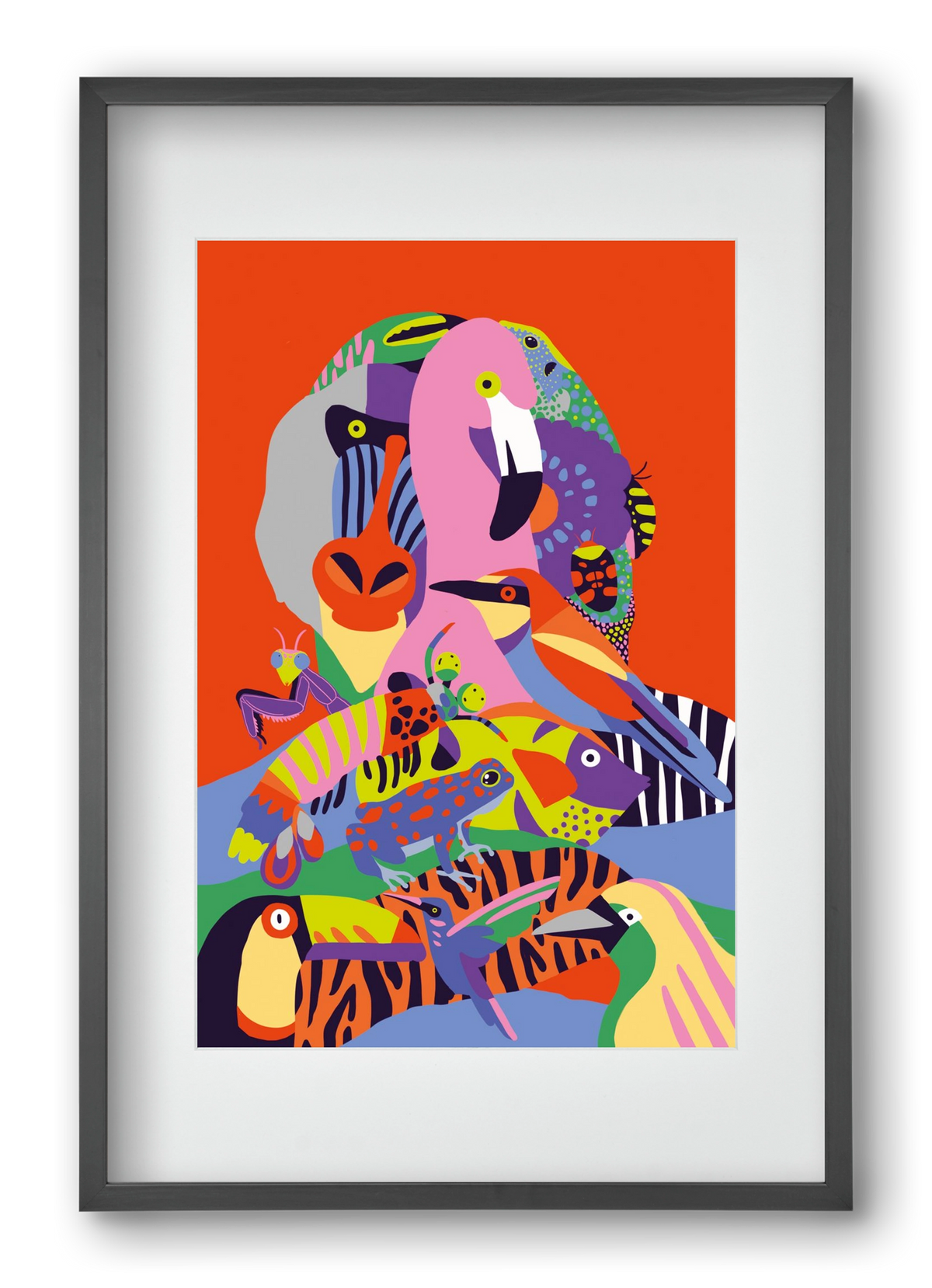 Tropical, 40x60 cm (30x45 cm), Fekete keret, paszpartuval