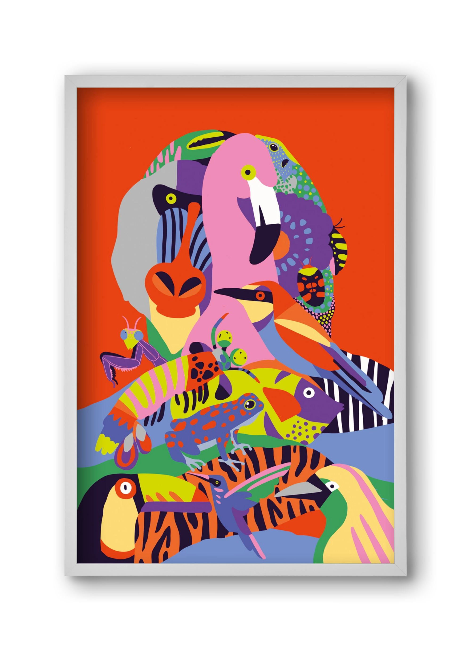 Tropical, 30x45 cm (30x45 cm), Fehér keret