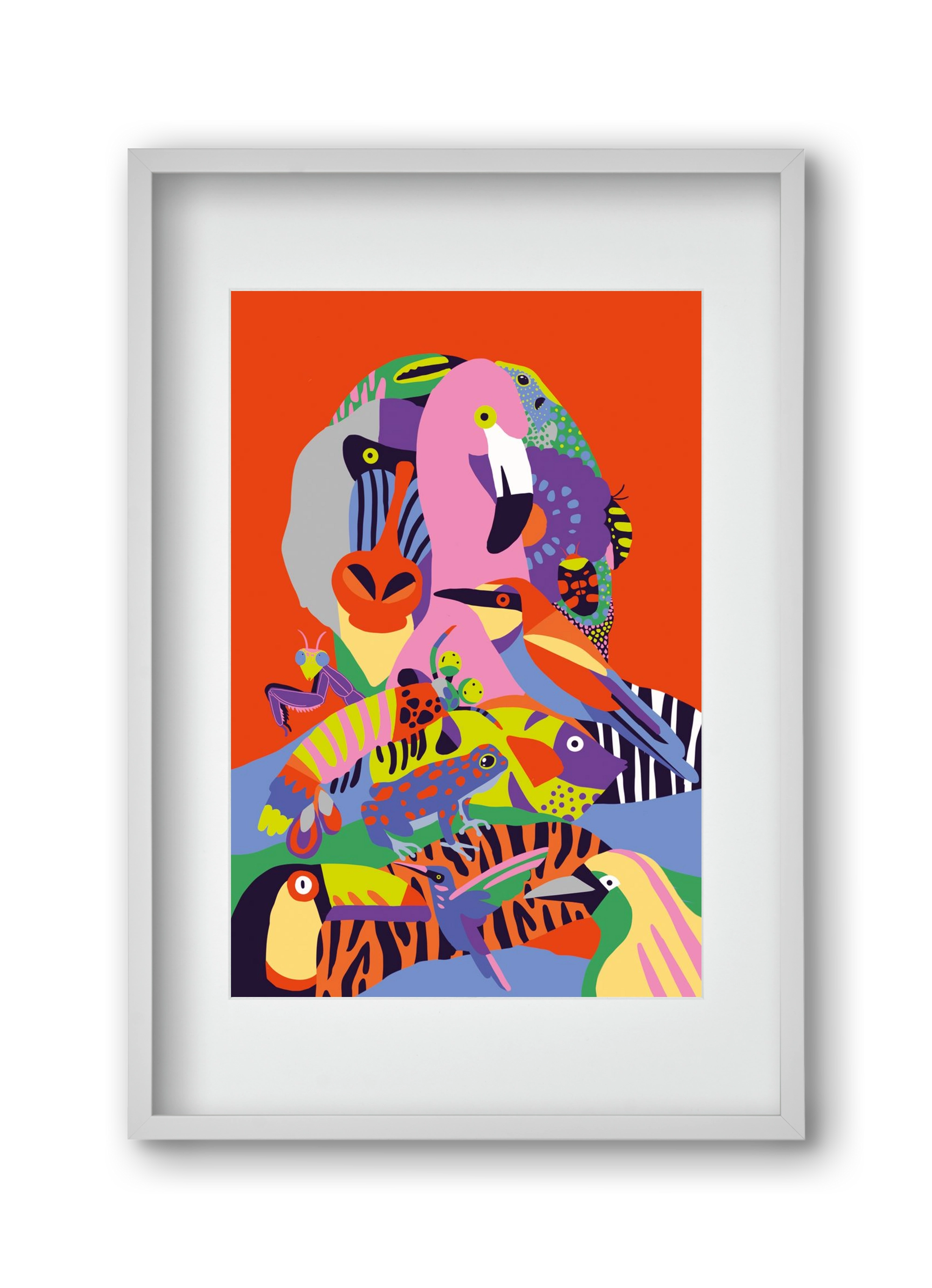 Tropical, 30x45 cm (20x30 cm), Fehér keret, paszpartuval