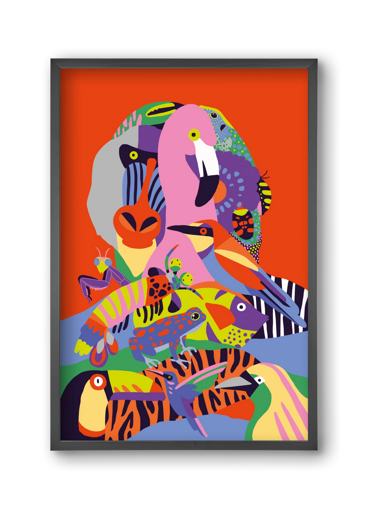 Tropical, 30x45 cm (30x45 cm), Fekete keret