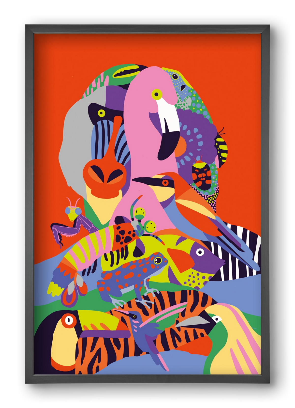 Tropical, 40x60 cm (40x60 cm), Fekete keret