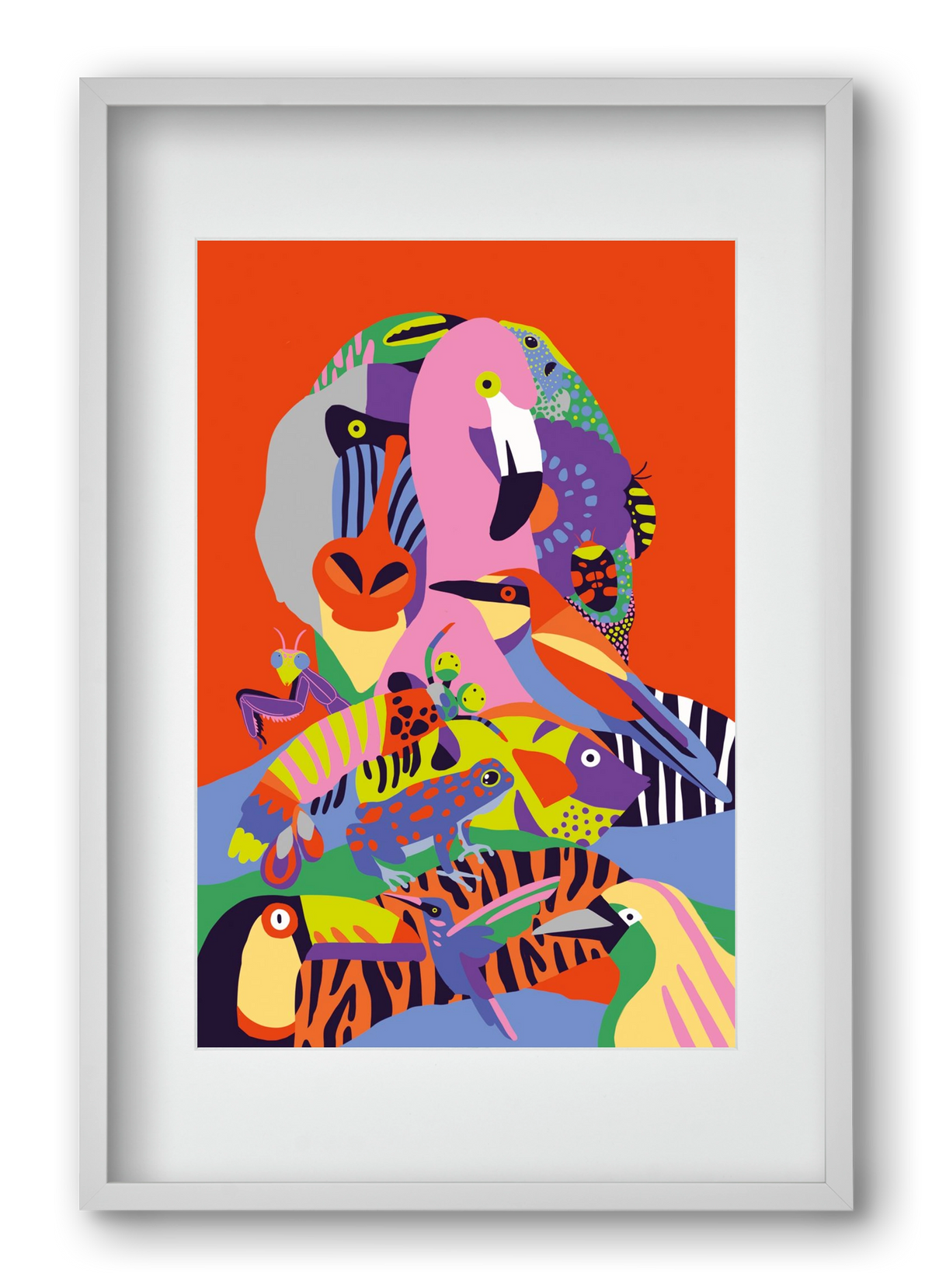 Tropical, 40x60 cm (30x45 cm), Fehér keret, paszpartuval