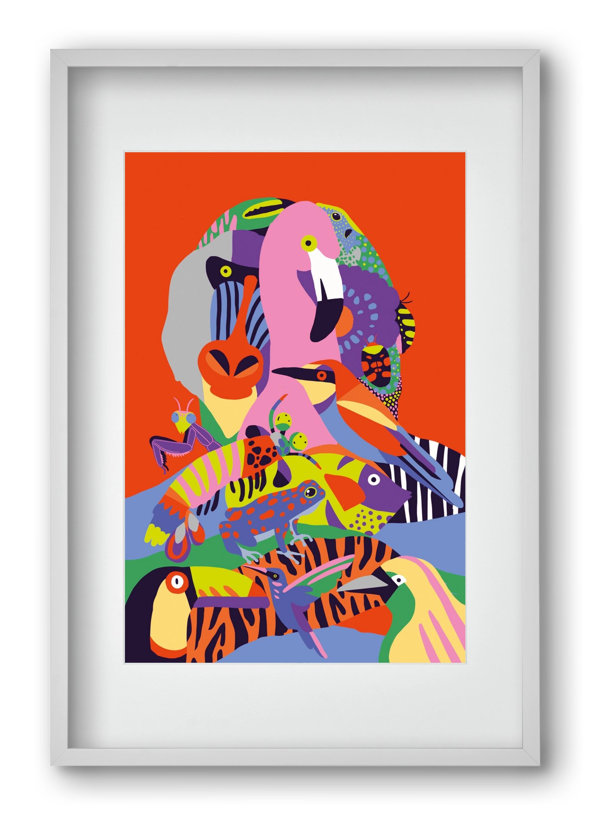 Tropical, 40x60 cm (30x45 cm), Fehér keret, paszpartuval