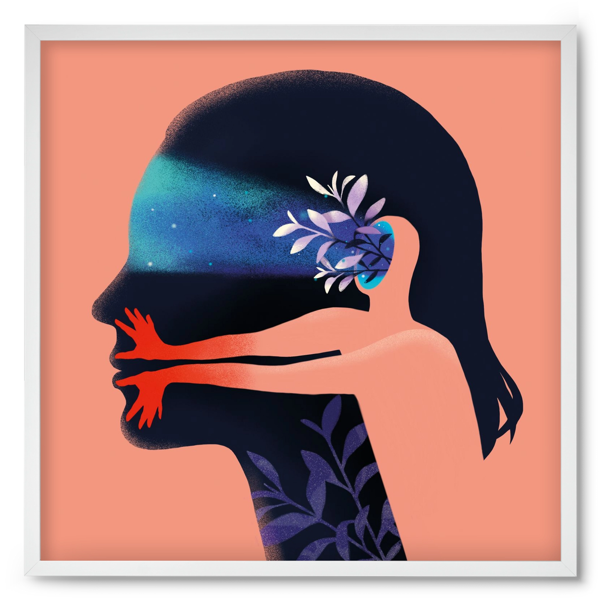 Tudatalatti 02., 50x50 cm (50x50 cm), Fehér keret