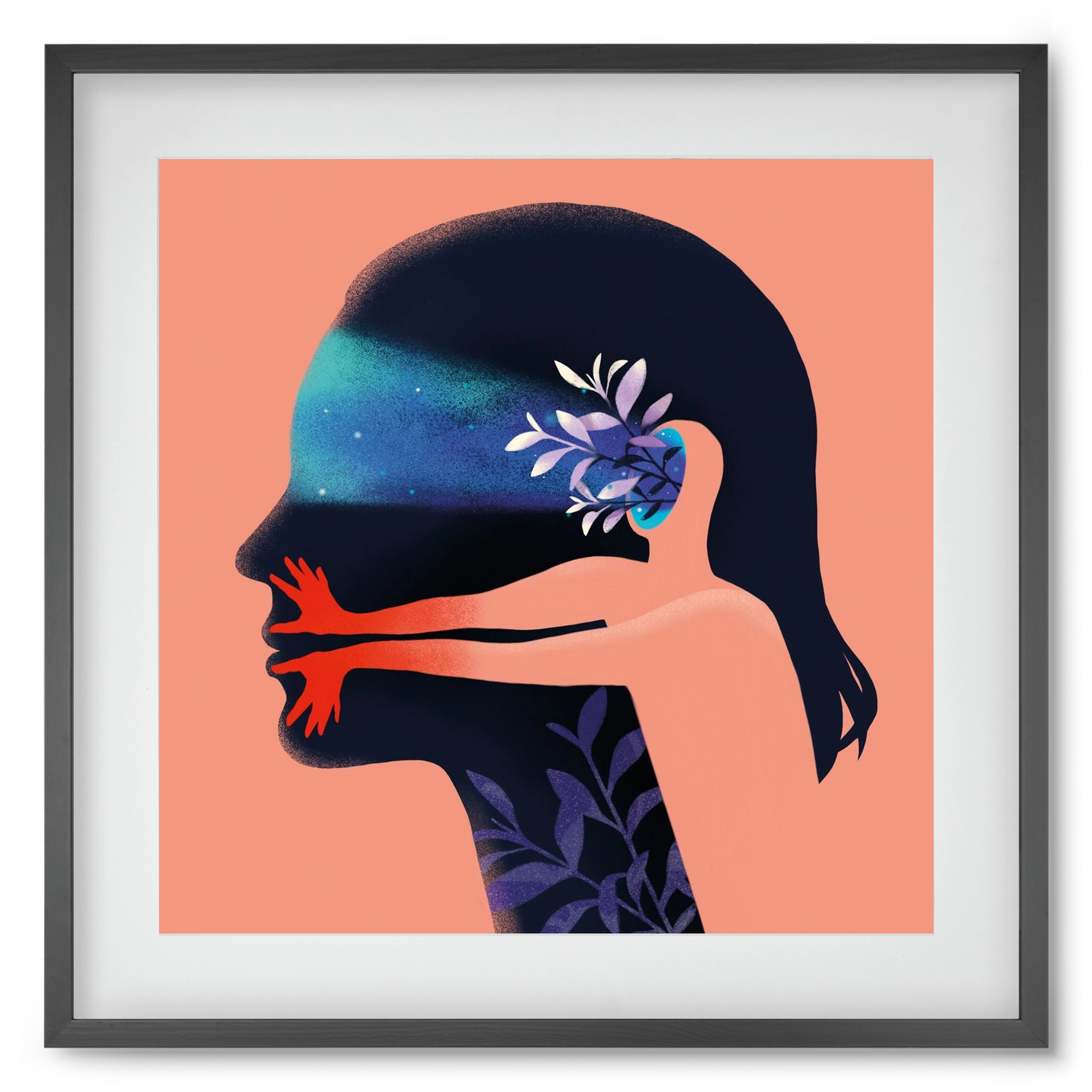 Tudatalatti 02., 50x50 cm (40x40 cm), Fekete keret, paszpartuval