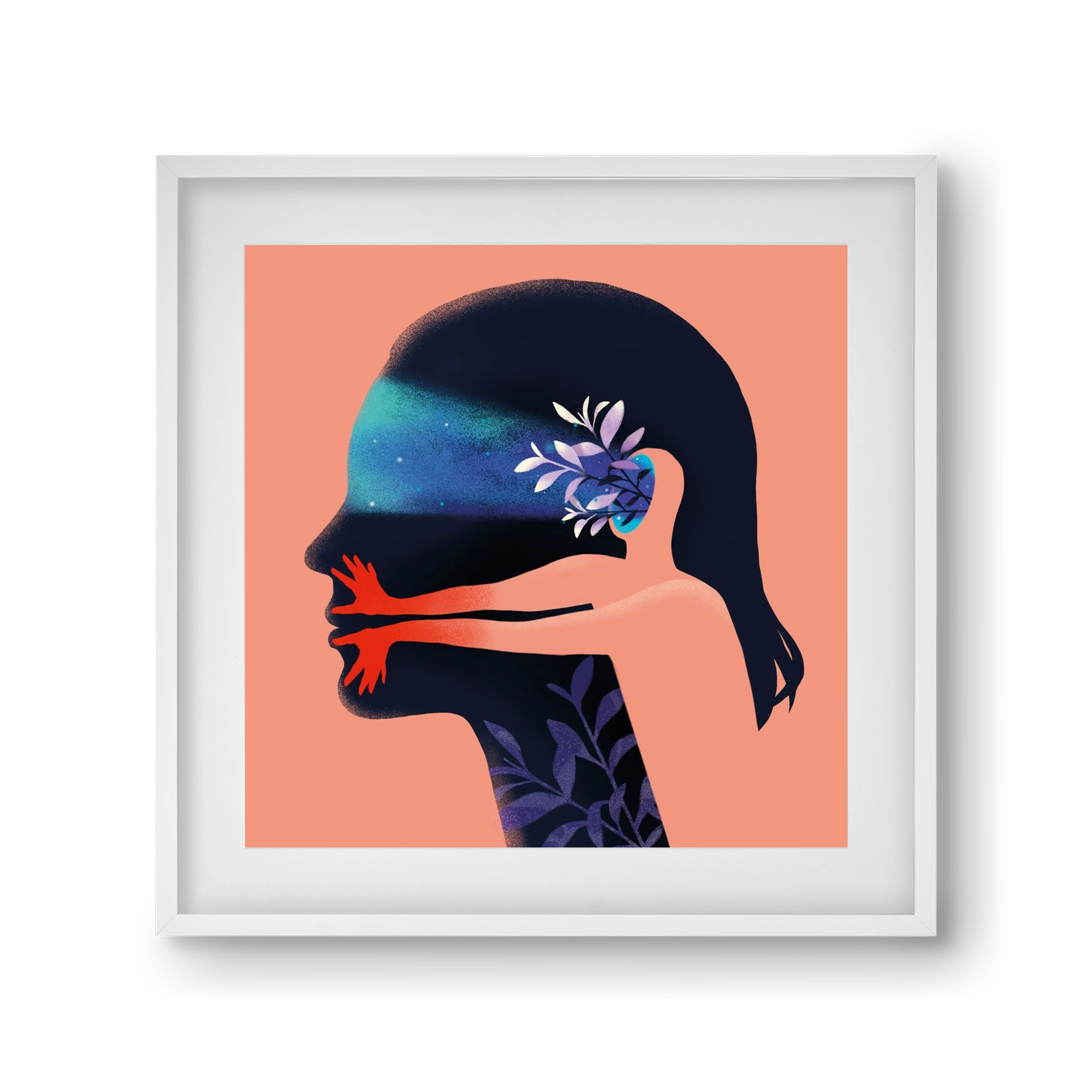 Tudatalatti 02., 30x30 cm (20x20 cm), Fehér keret, paszpartuval