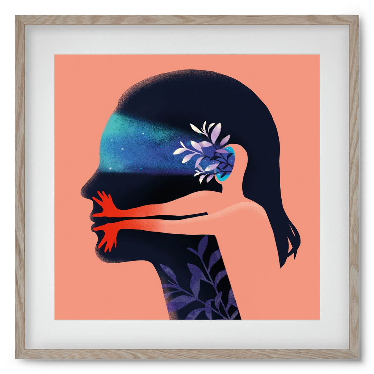 Tudatalatti 02., 50x50 cm (40x40 cm), Tölgy keret, paszpartuval