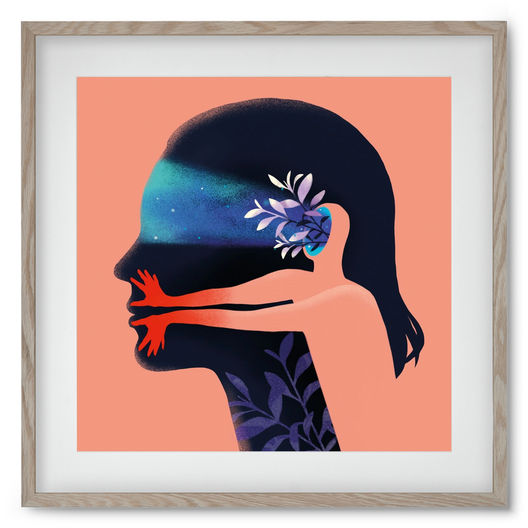 Tudatalatti 02., 50x50 cm (40x40 cm), Tölgy keret, paszpartuval