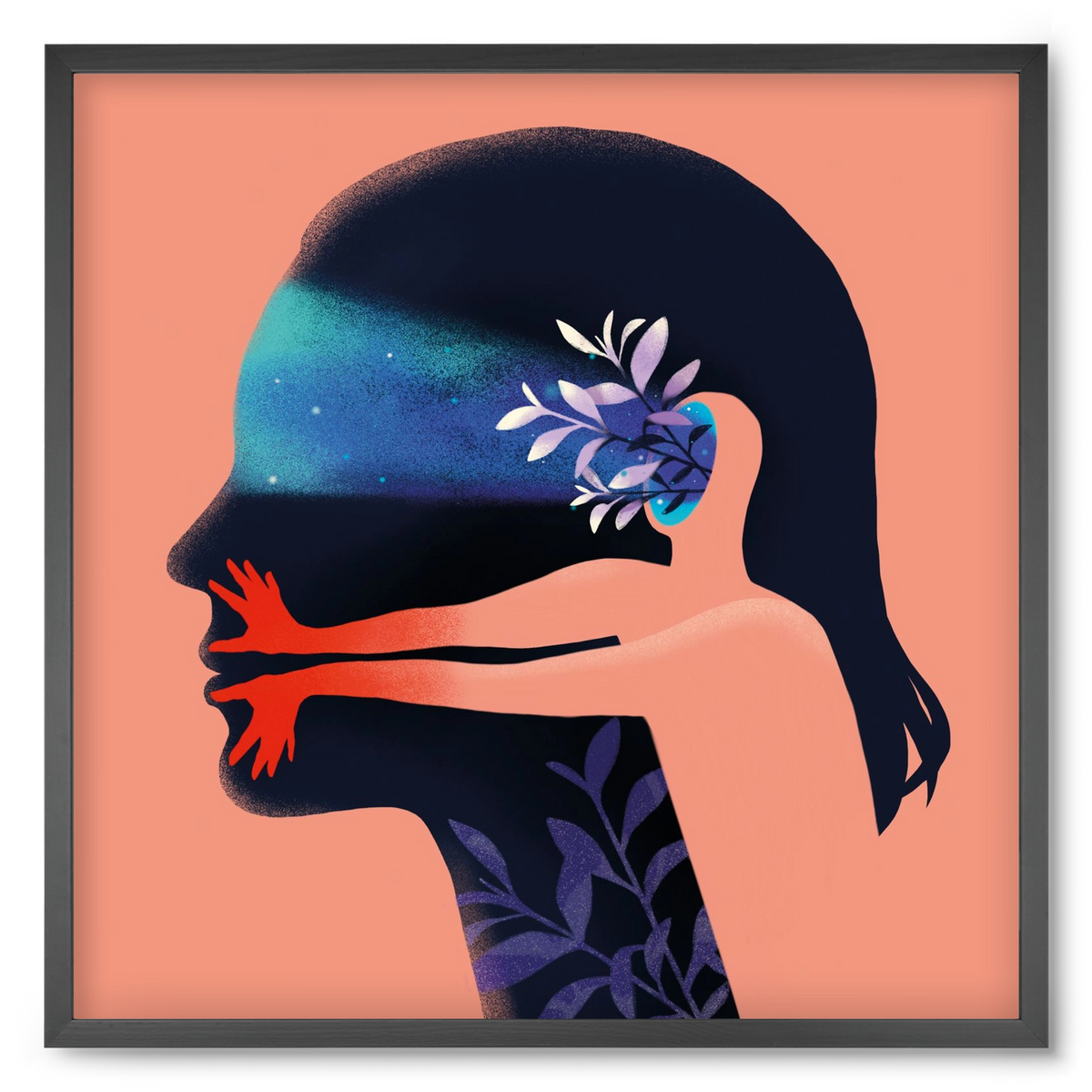 Tudatalatti 02., 50x50 cm (50x50 cm), Fekete keret