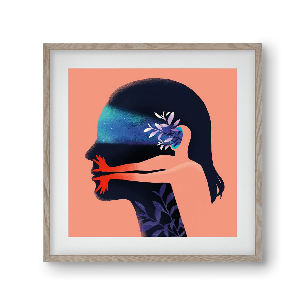 Tudatalatti 02., 30x30 cm (20x20 cm), Tölgy keret, paszpartuval