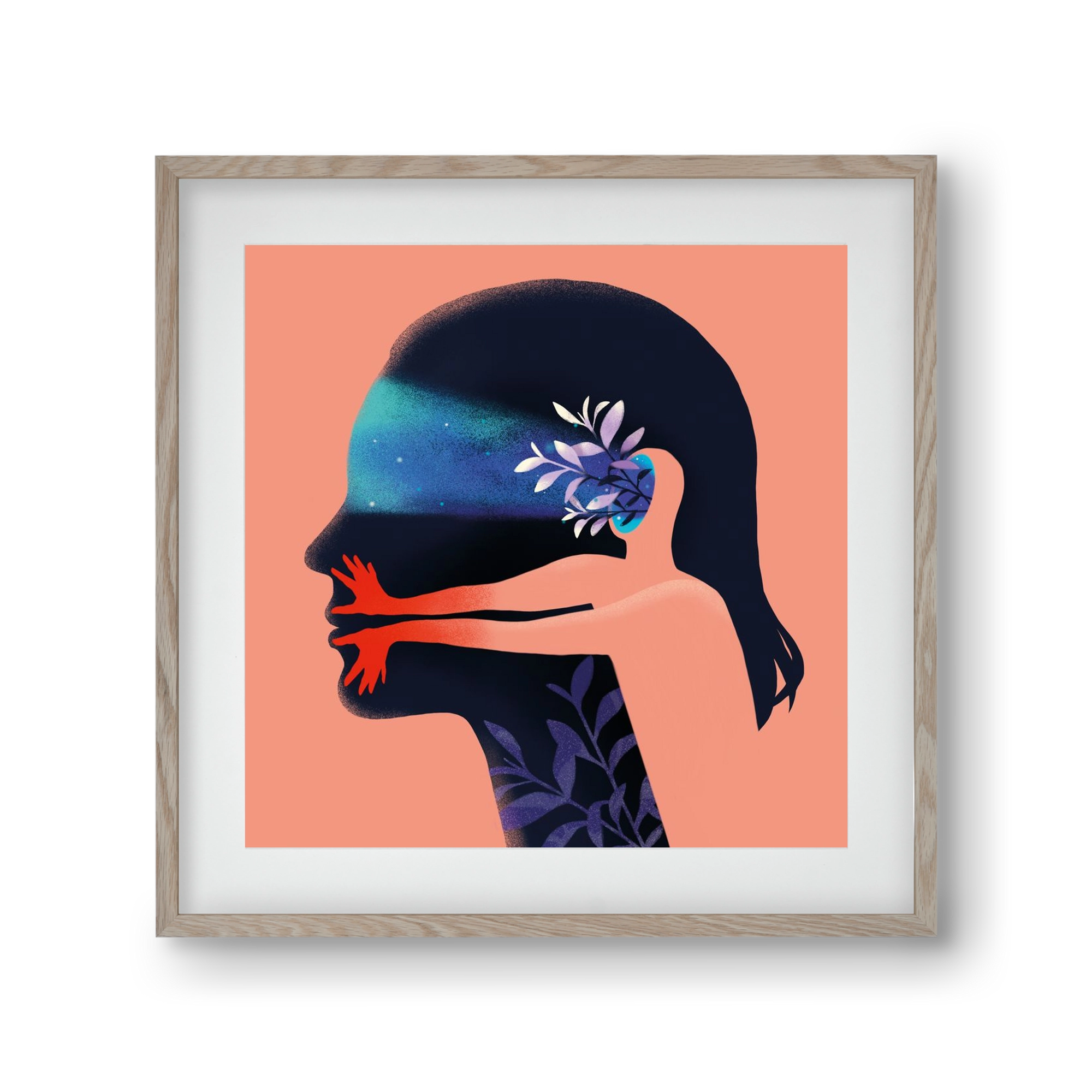 Tudatalatti 02., 30x30 cm (20x20 cm), Tölgy keret, paszpartuval