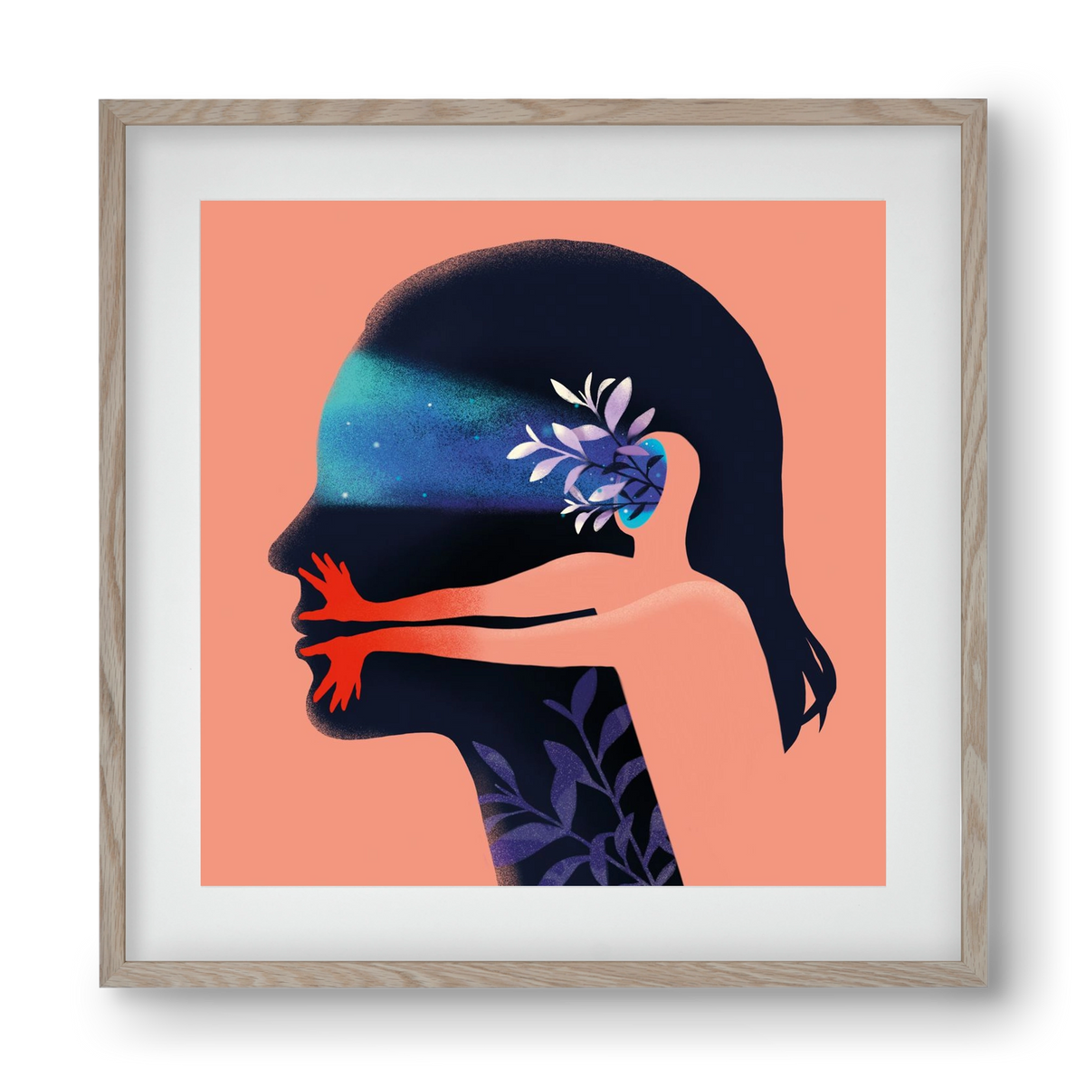 Tudatalatti 02., 40x40 cm (30x30 cm), Tölgy keret, paszpartuval