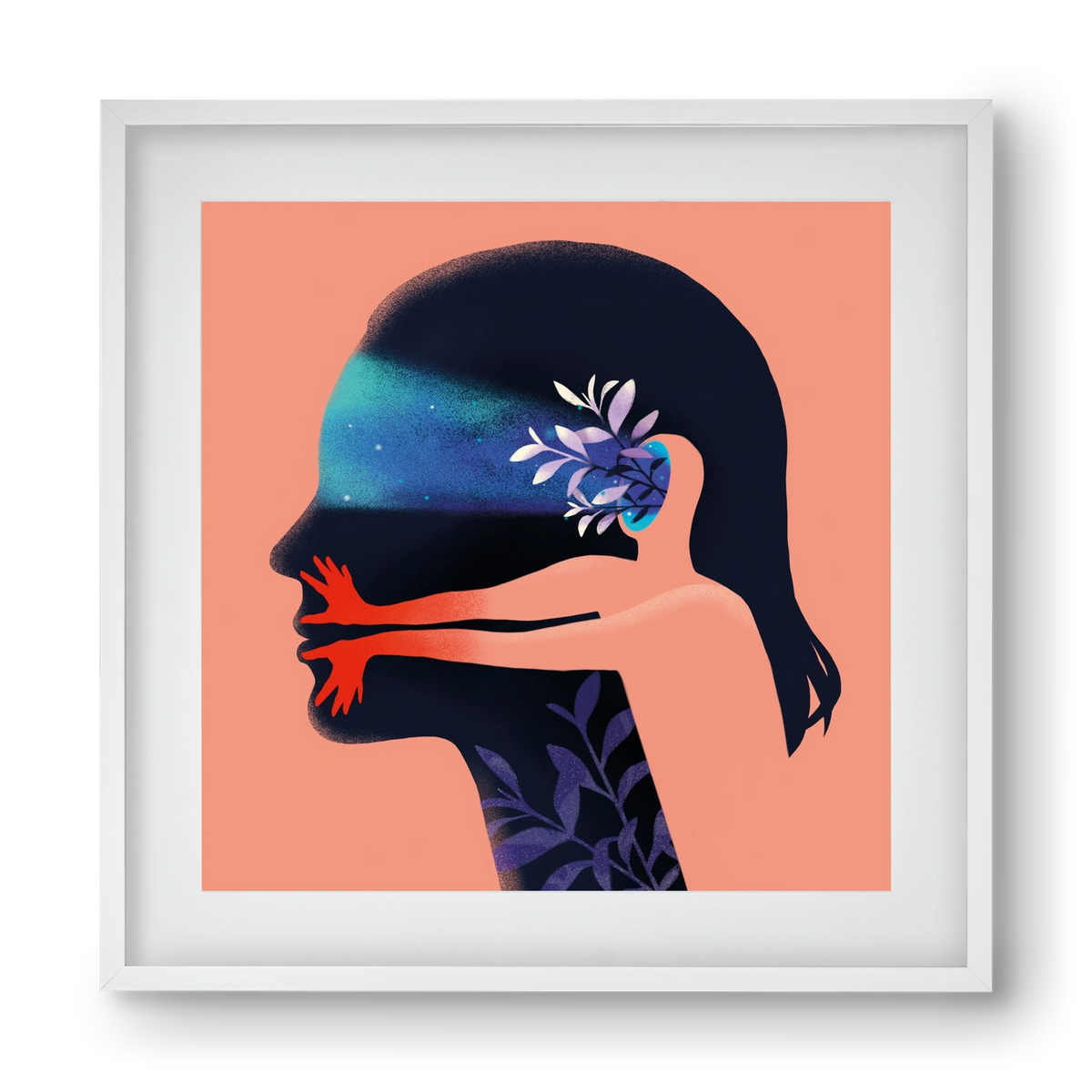 Tudatalatti 02., 40x40 cm (30x30 cm), Fehér keret, paszpartuval