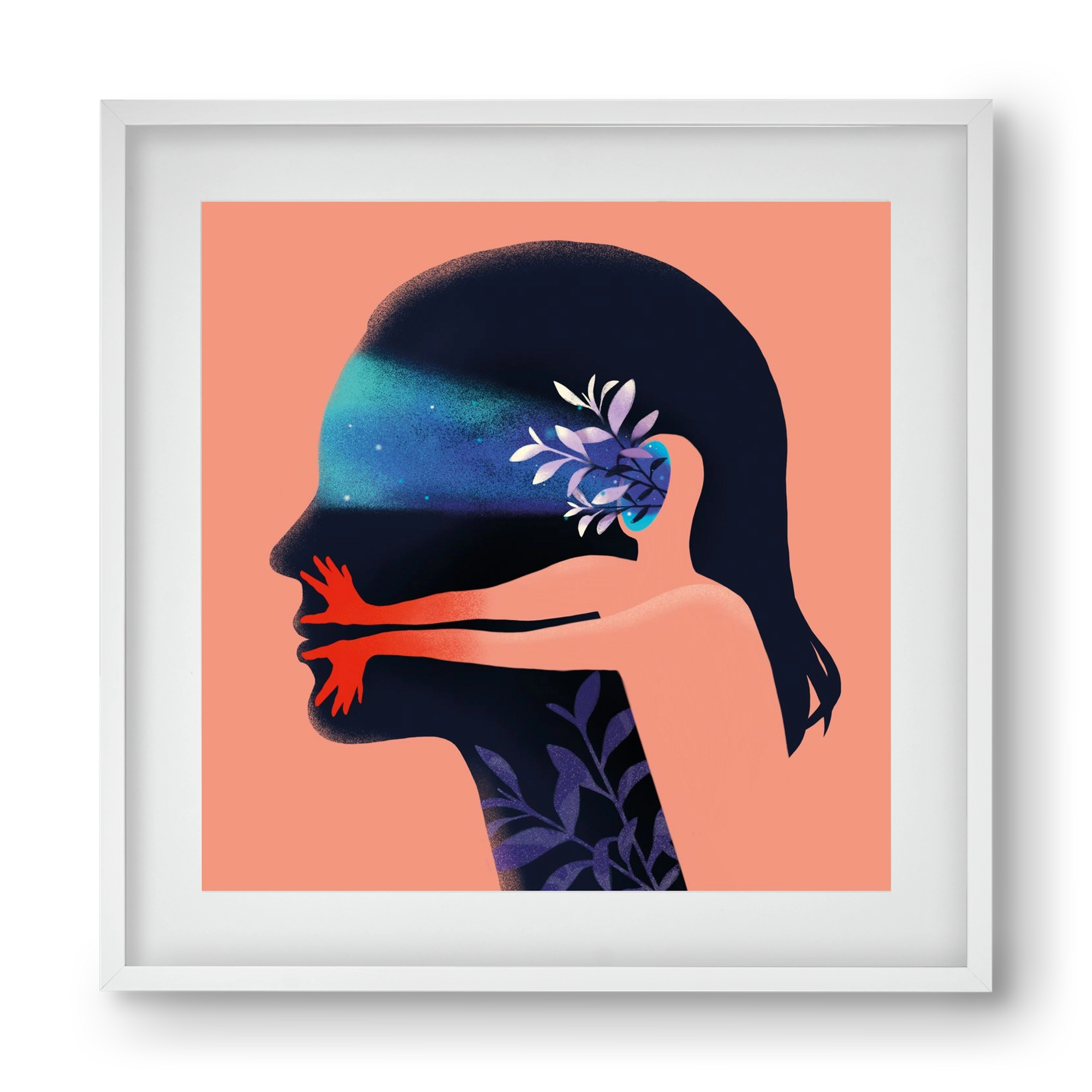 Tudatalatti 02., 40x40 cm (30x30 cm), Fehér keret, paszpartuval