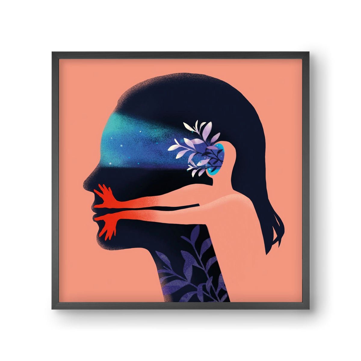 Tudatalatti 02., 30x30 cm (30x30 cm), Fekete keret