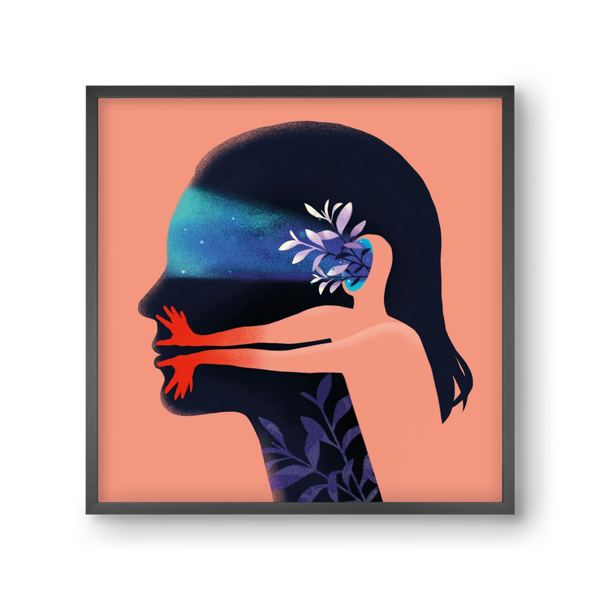 Tudatalatti 02., 30x30 cm (30x30 cm), Fekete keret