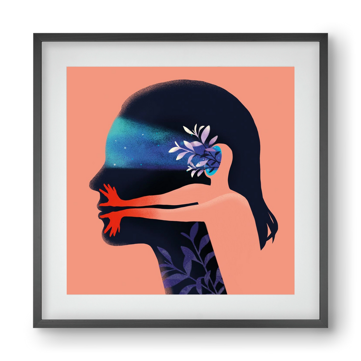 Tudatalatti 02., 40x40 cm (30x30 cm), Fekete keret, paszpartuval