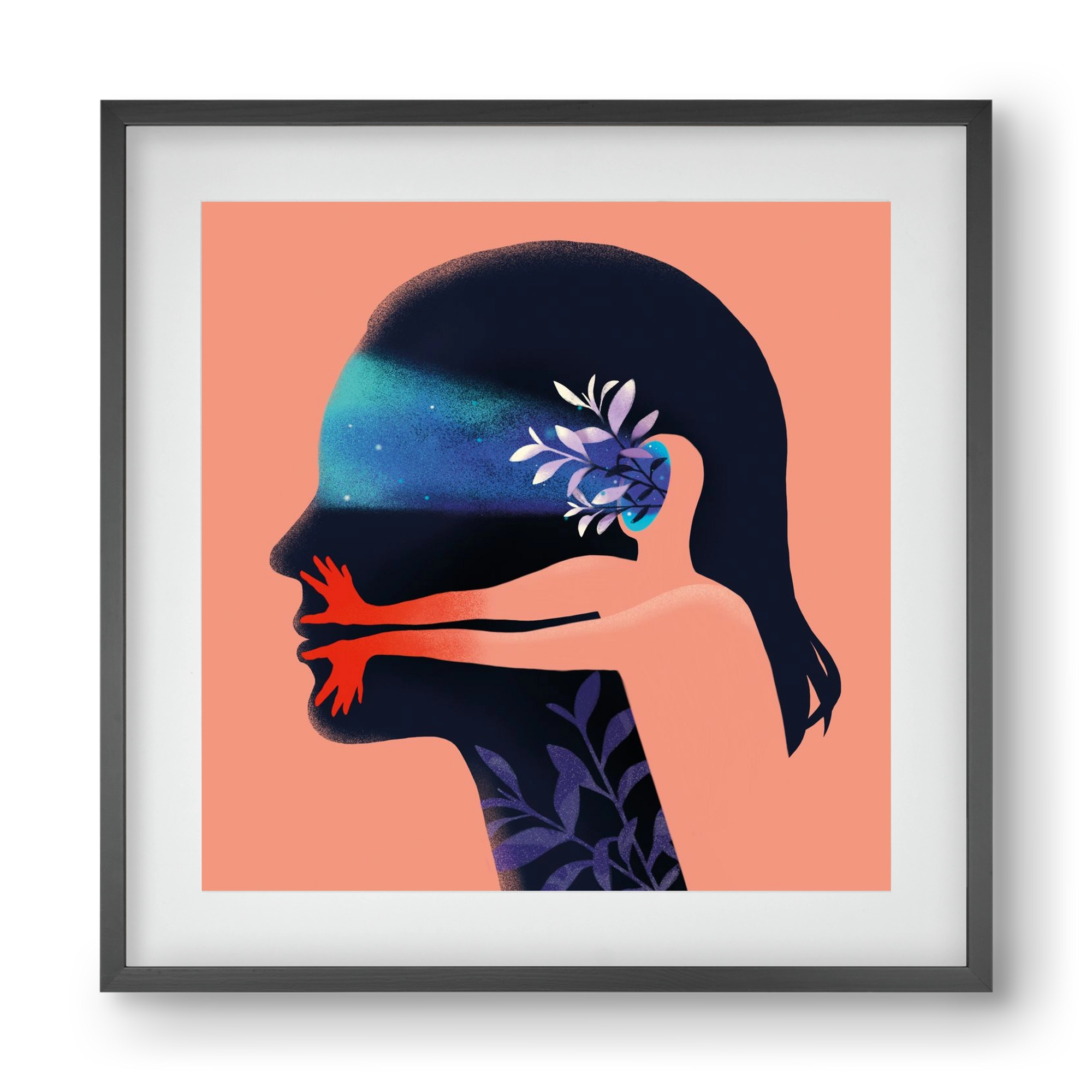 Tudatalatti 02., 40x40 cm (30x30 cm), Fekete keret, paszpartuval