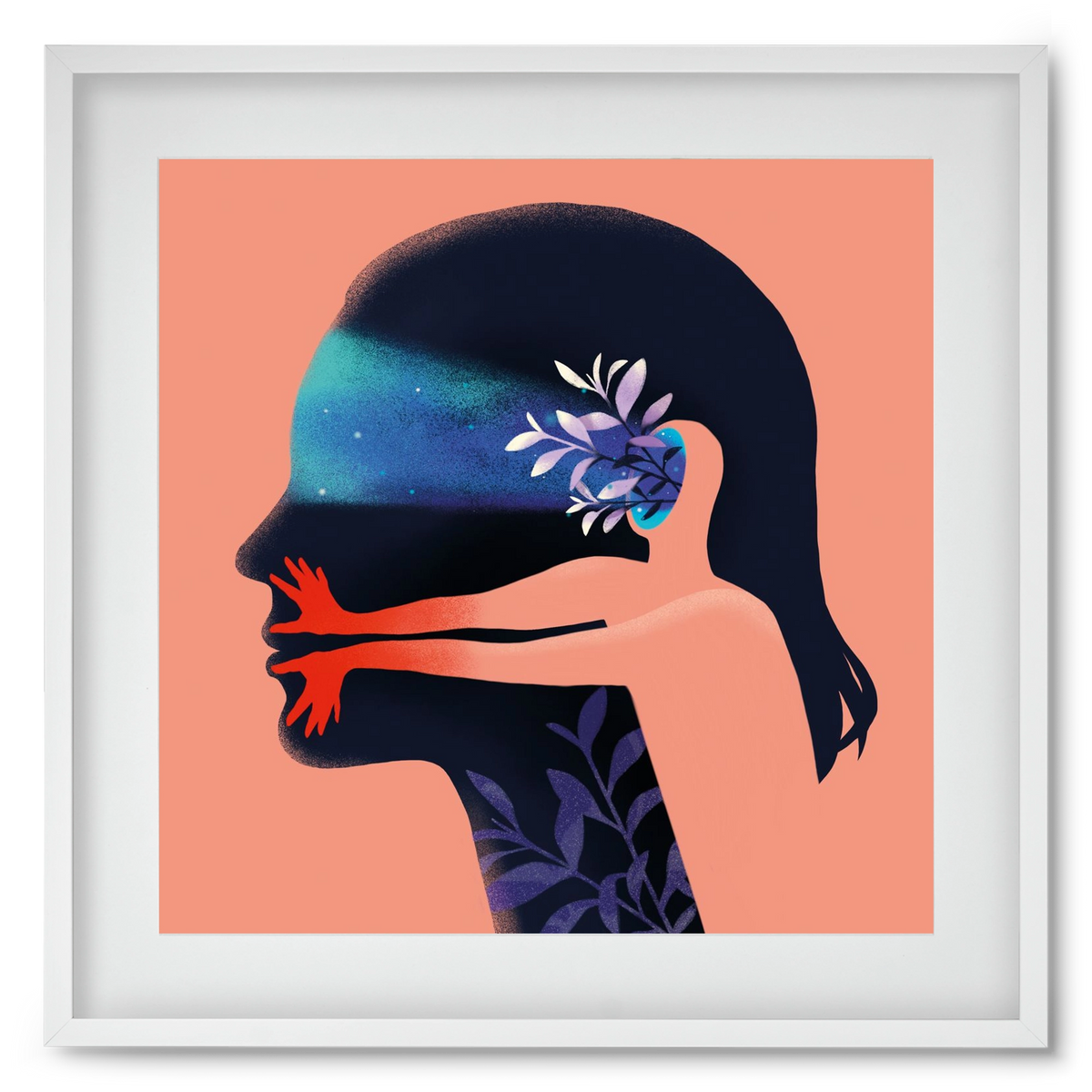 Tudatalatti 02., 50x50 cm (40x40 cm), Fehér keret, paszpartuval