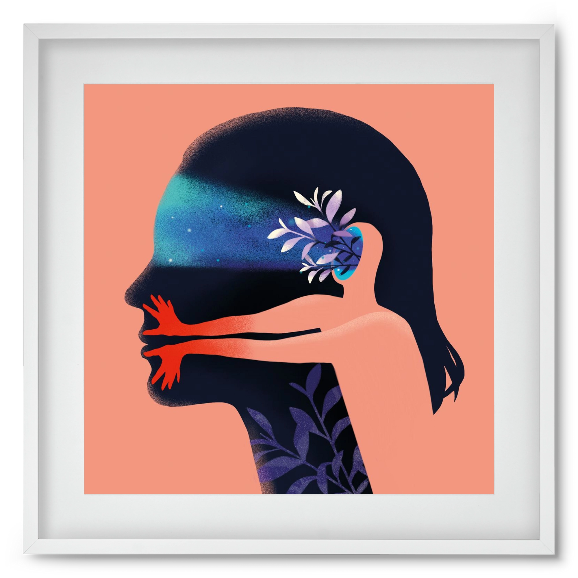 Tudatalatti 02., 50x50 cm (40x40 cm), Fehér keret, paszpartuval