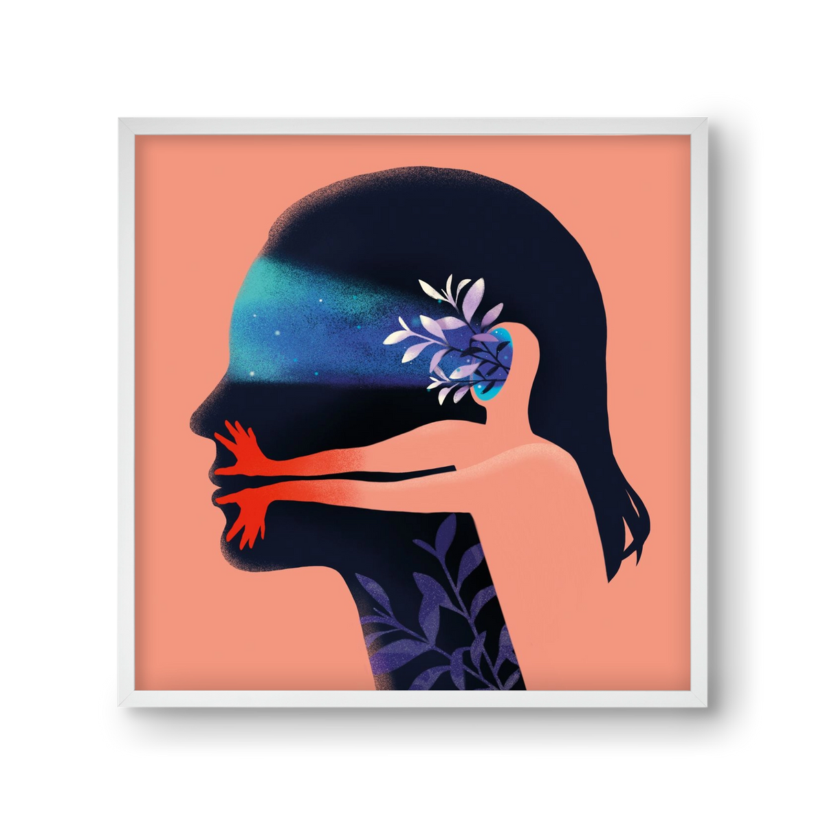 Tudatalatti 02., 30x30 cm (30x30 cm), Fehér keret