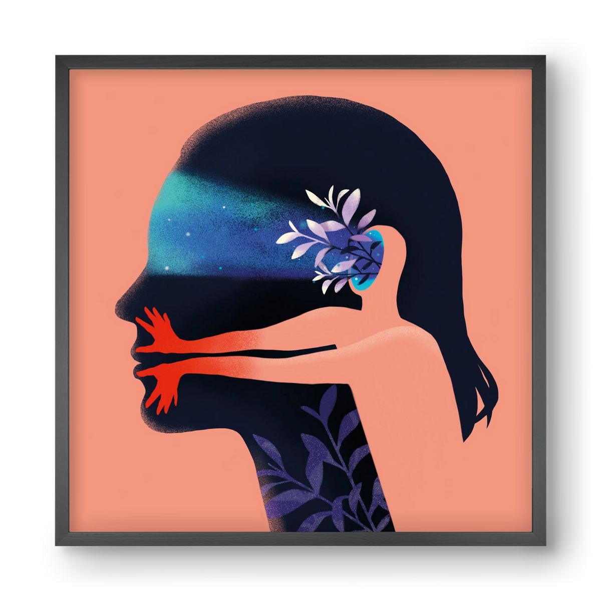 Tudatalatti 02., 40x40 cm (40x40 cm), Fekete keret