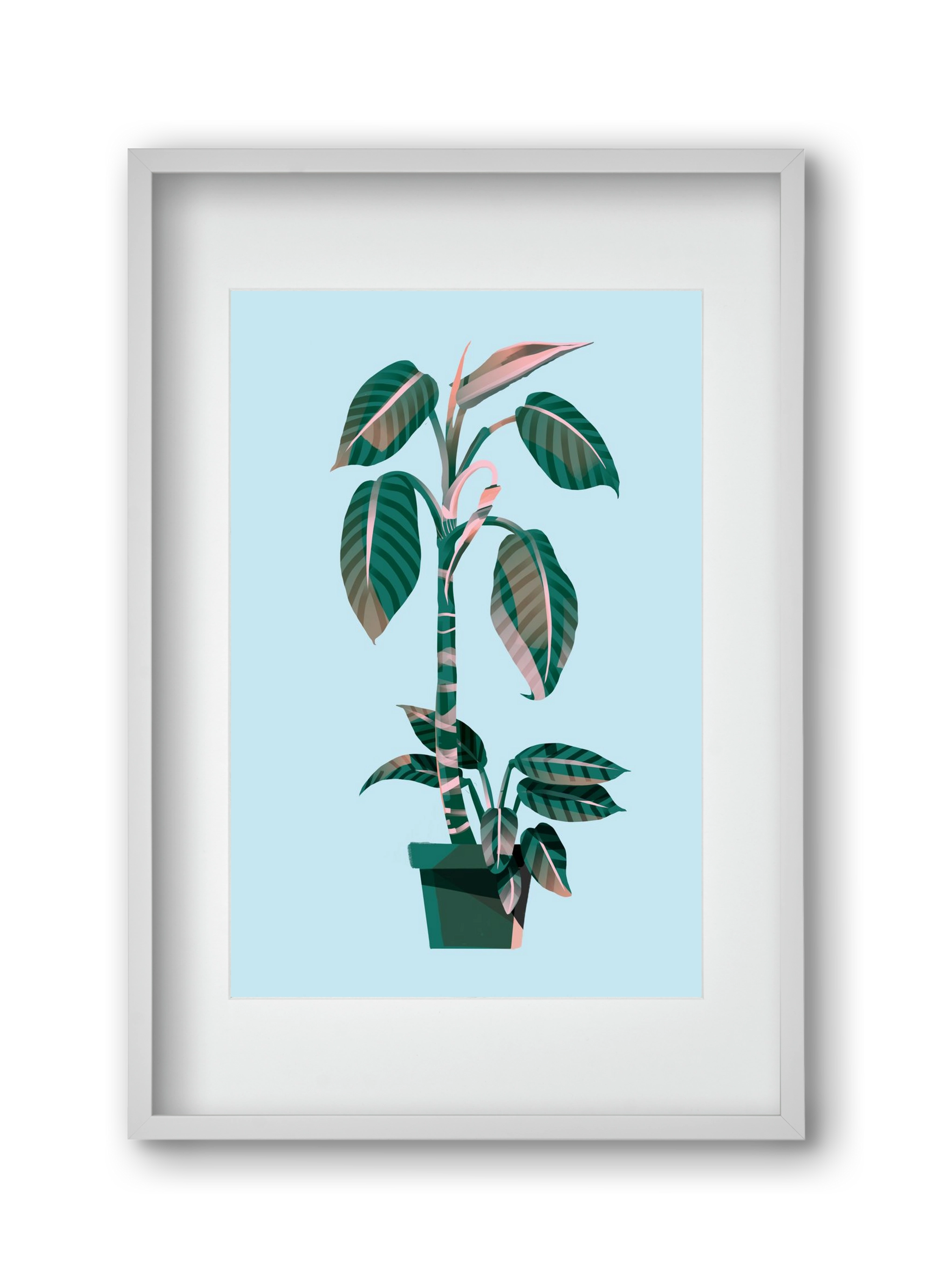 evergreen 01, 30x45 cm (20x30 cm), Fehér keret, paszpartuval