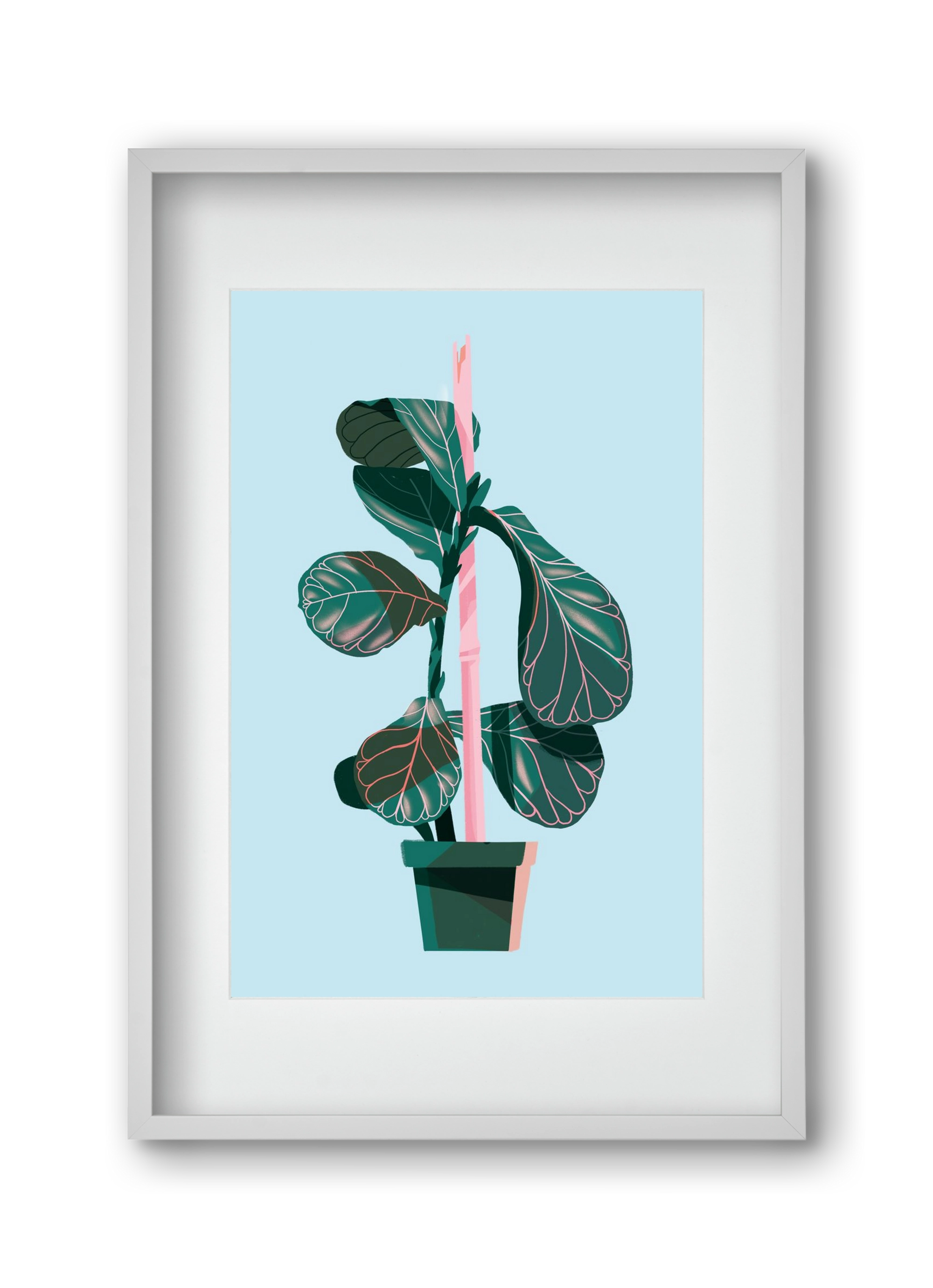 evergreen 02, 30x45 cm (20x30 cm), Fehér keret, paszpartuval