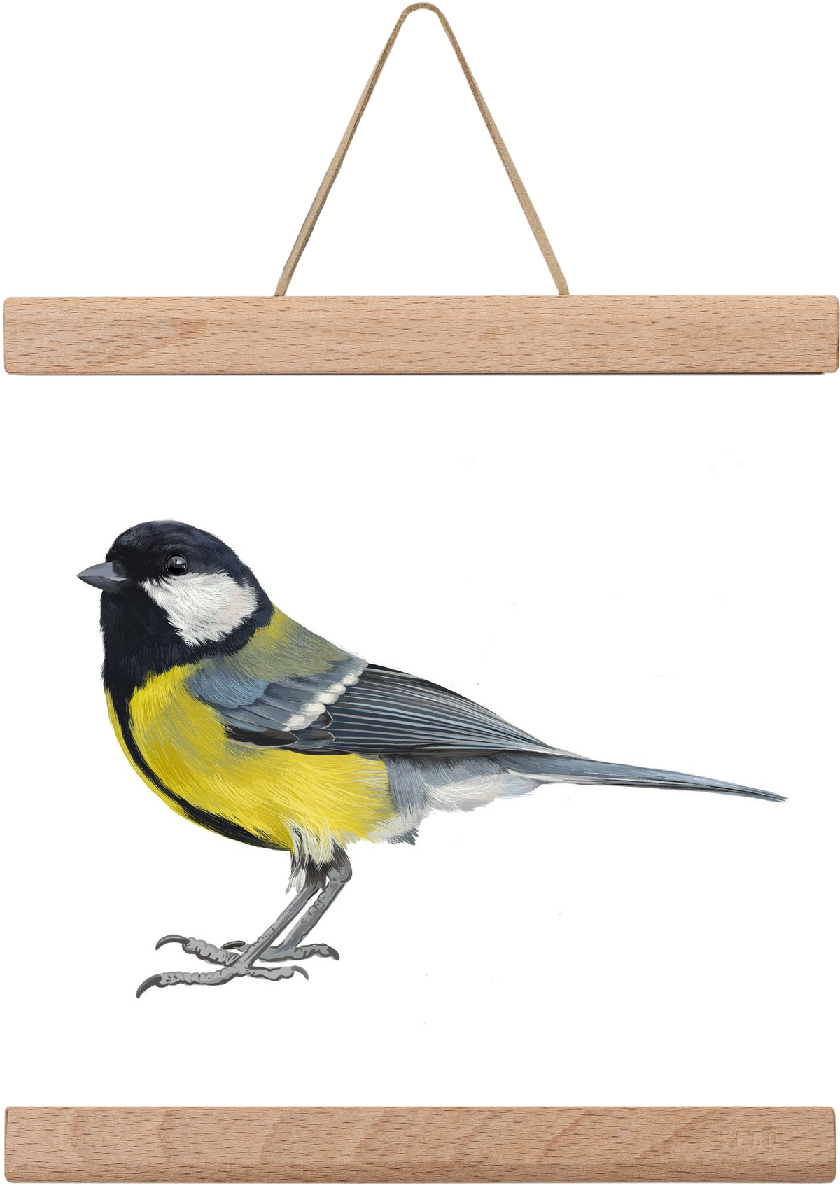 Széncinege, 20x20 cm (20x20 cm), Tölgy akasztó