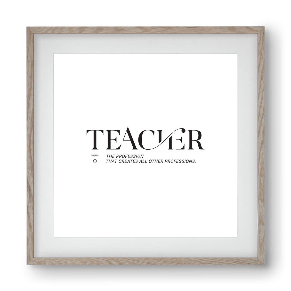 Teacher, 40x40 cm (30x30 cm), Tölgy keret, paszpartuval
