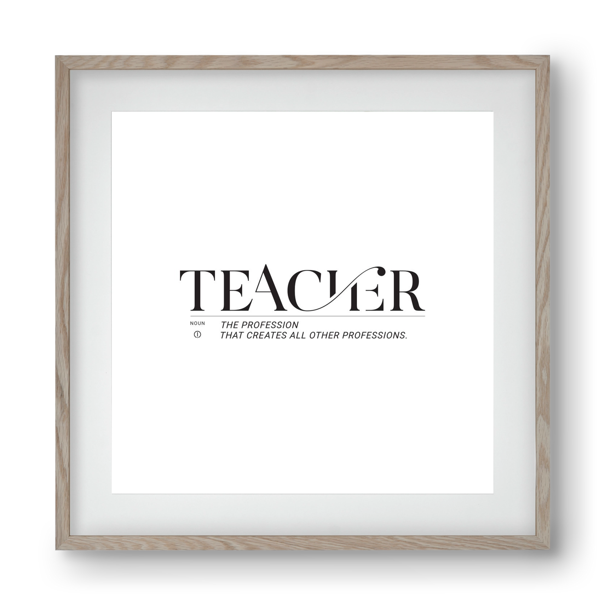 Teacher, 40x40 cm (30x30 cm), Tölgy keret, paszpartuval