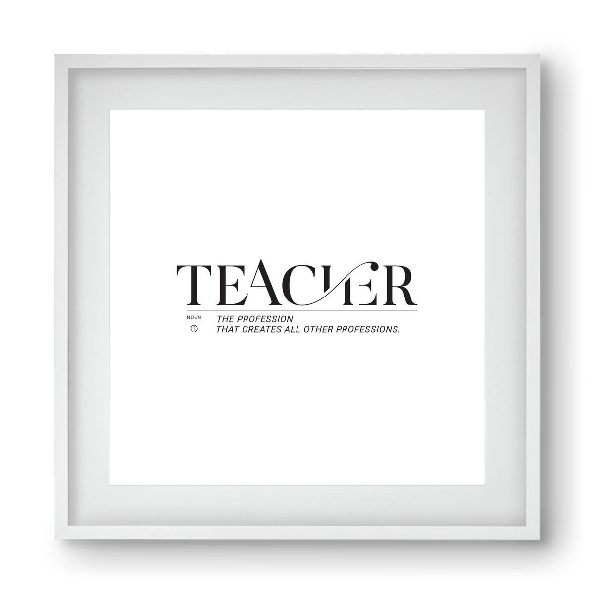 Teacher, 40x40 cm (30x30 cm), Fehér keret, paszpartuval