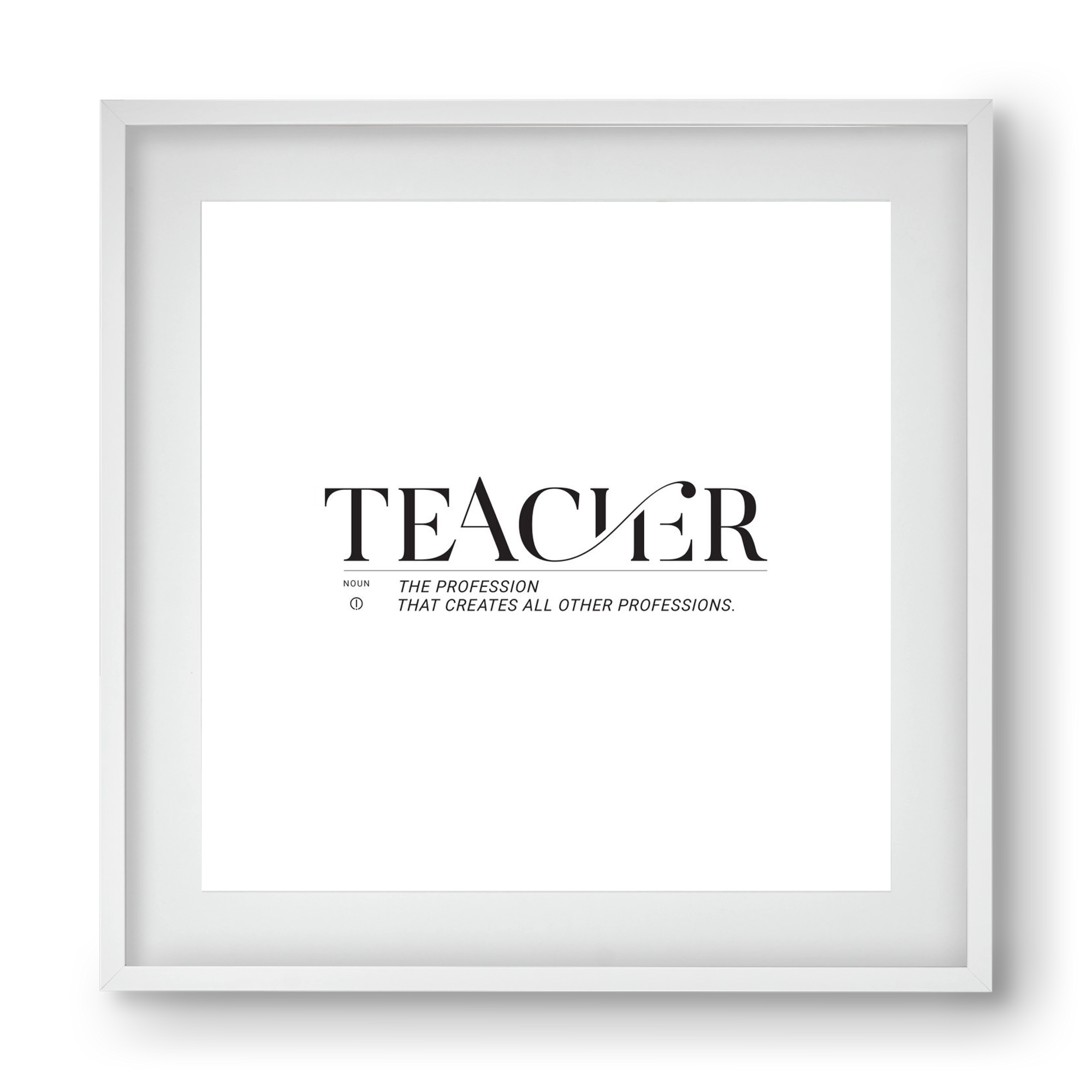 Teacher, 40x40 cm (30x30 cm), Fehér keret, paszpartuval