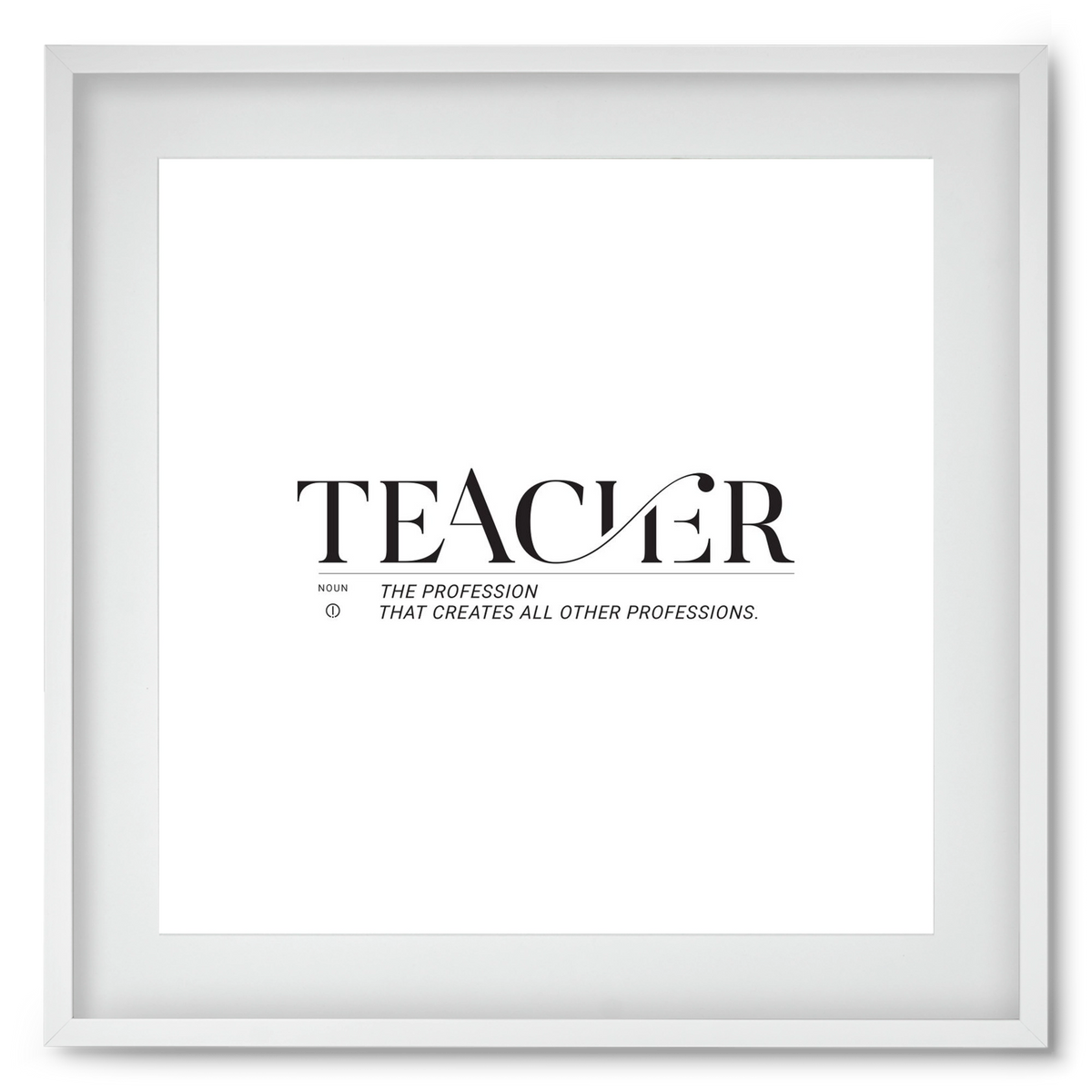 Teacher, 50x50 cm (40x40 cm), Fehér keret, paszpartuval