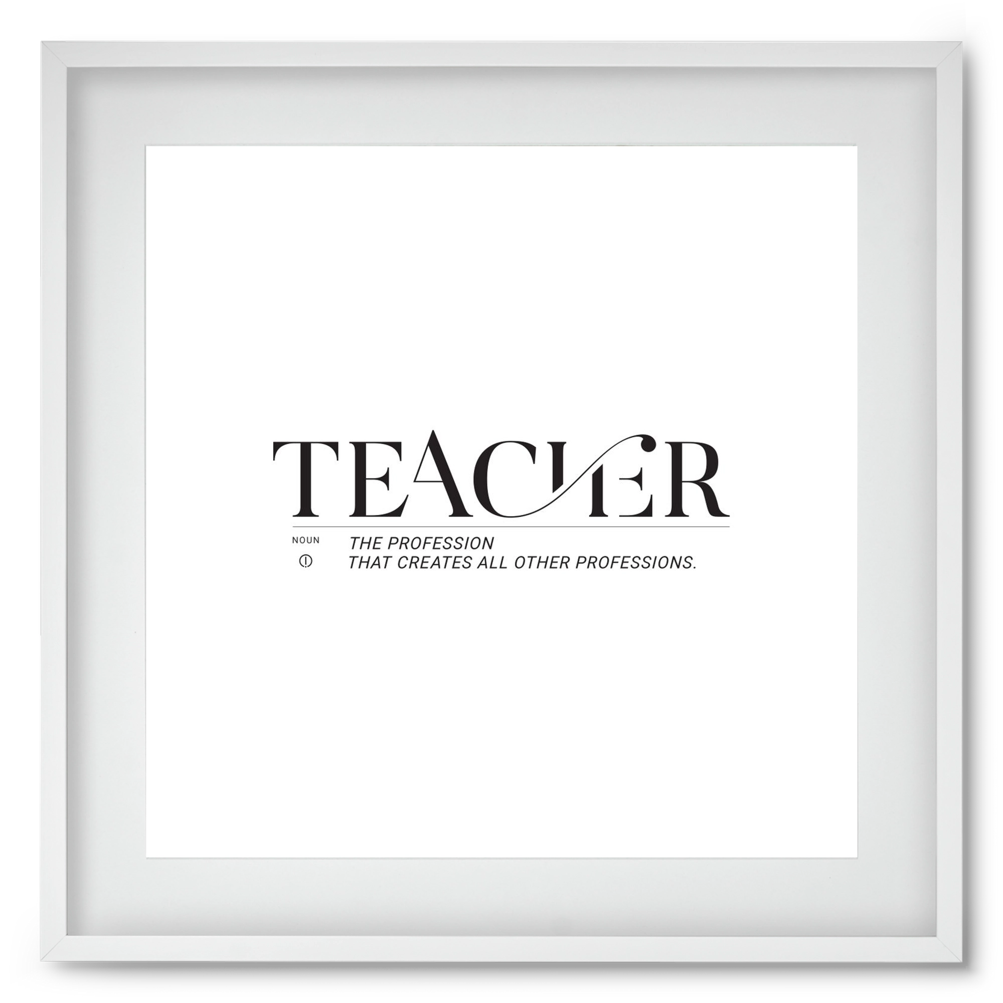 Teacher, 50x50 cm (40x40 cm), Fehér keret, paszpartuval