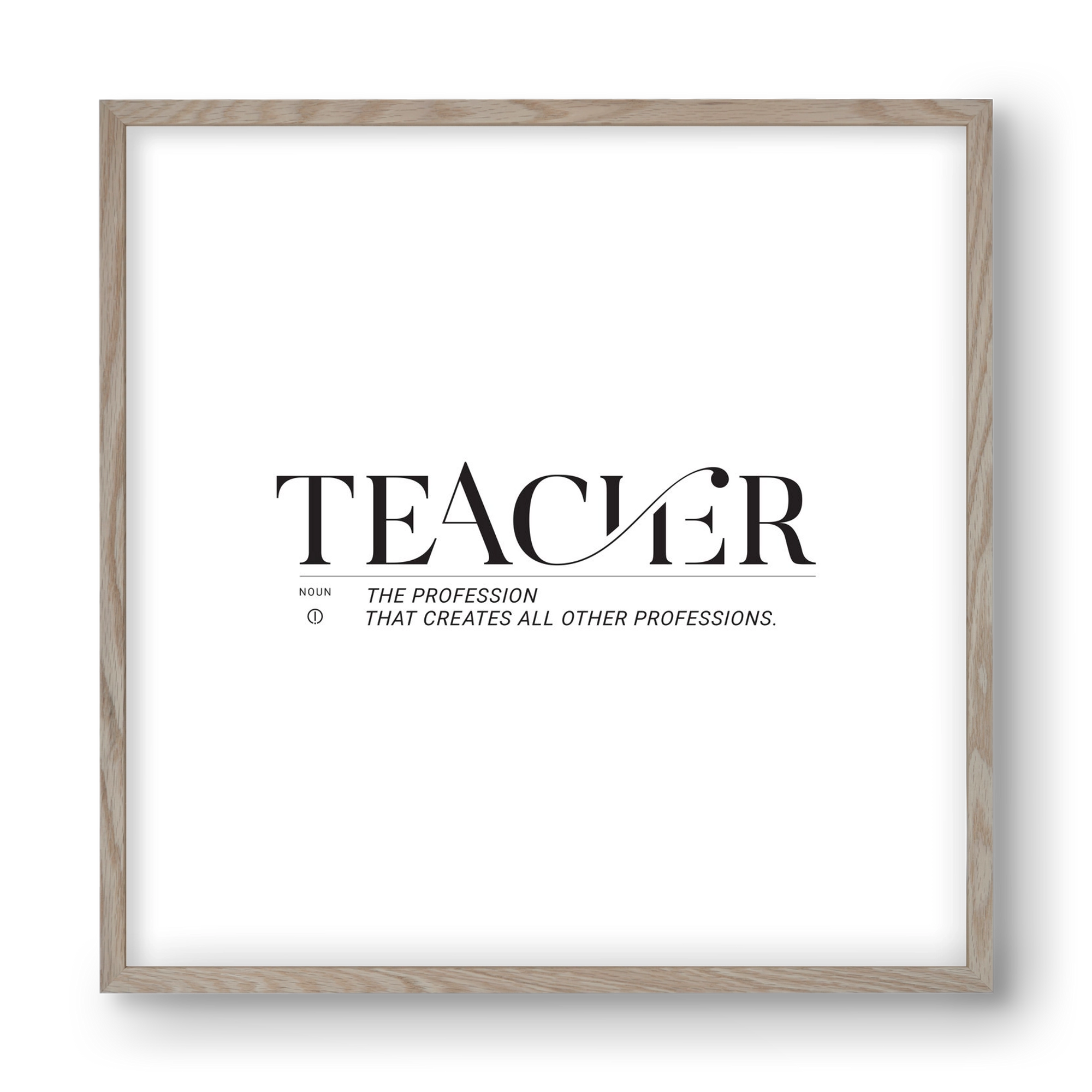 Teacher, 40x40 cm (40x40 cm), Tölgy keret