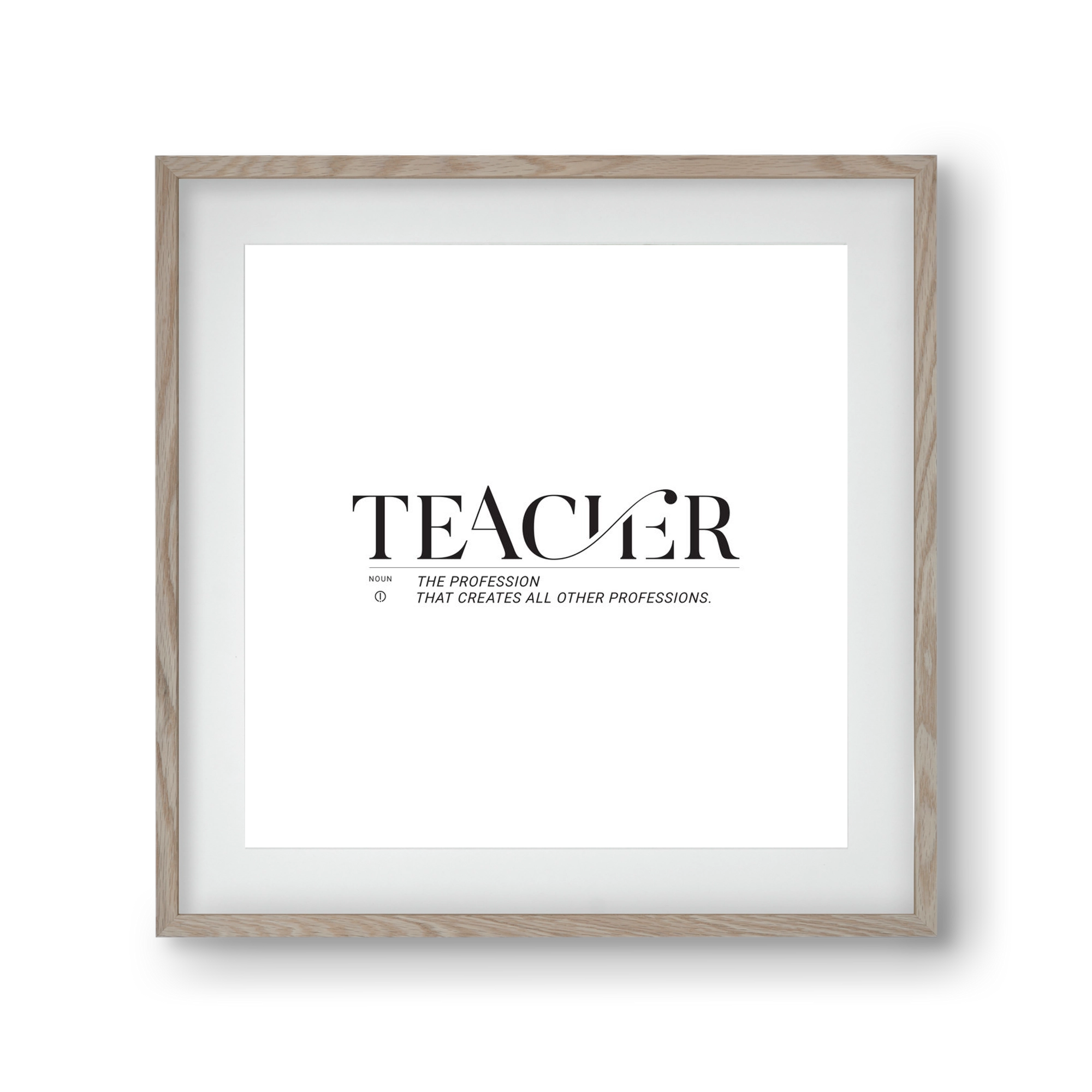 Teacher, 30x30 cm (20x20 cm), Tölgy keret, paszpartuval