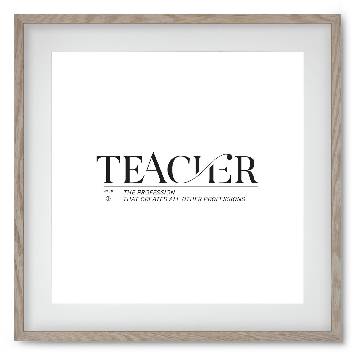 Teacher, 50x50 cm (40x40 cm), Tölgy keret, paszpartuval