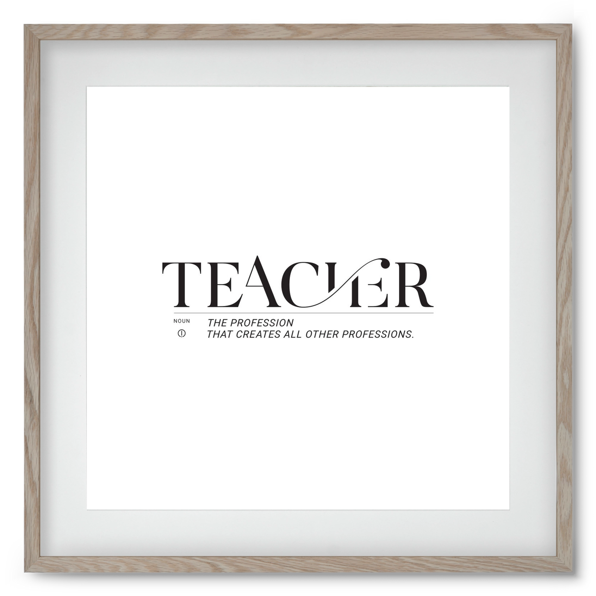 Teacher, 50x50 cm (40x40 cm), Tölgy keret, paszpartuval