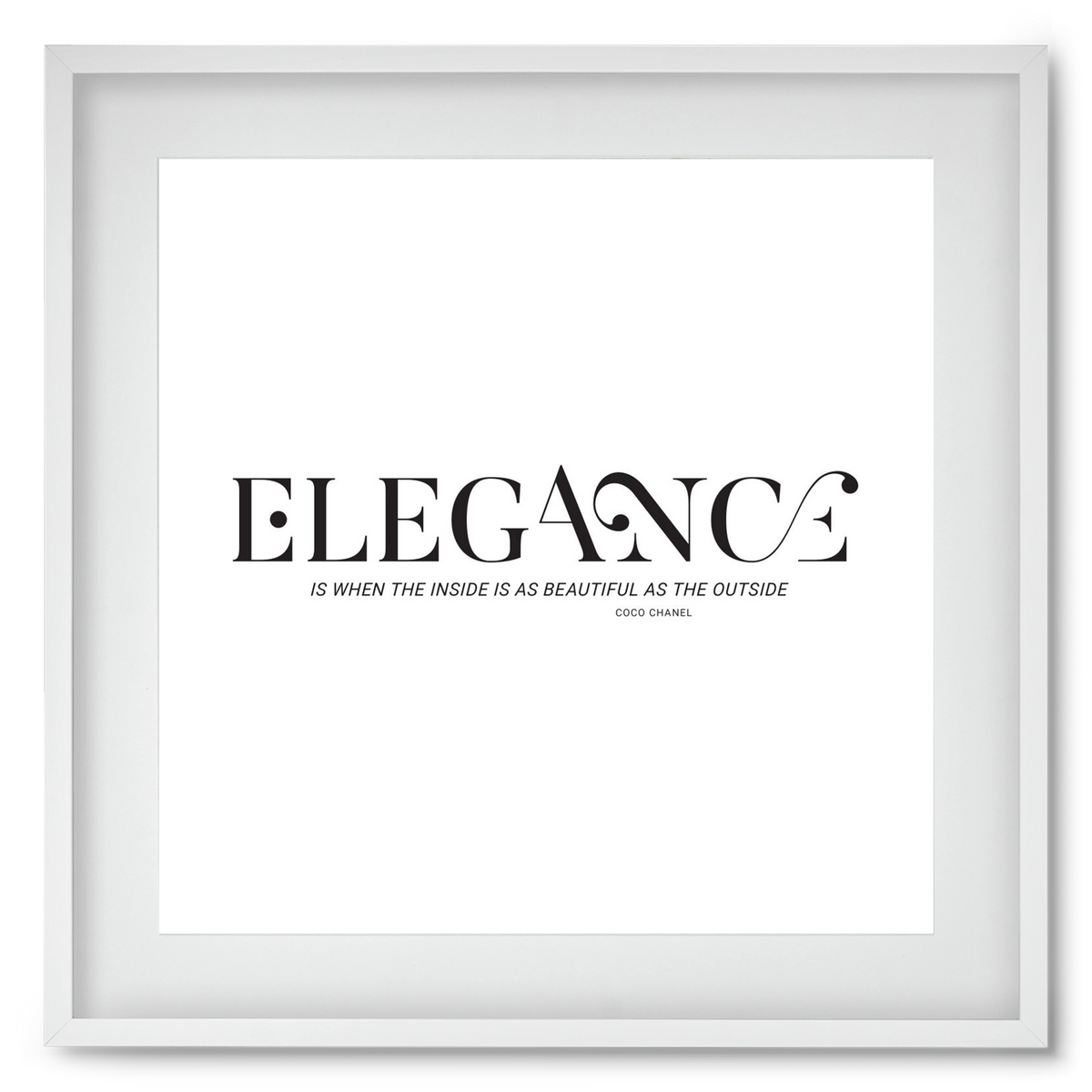 Elegance, 50x50 cm (40x40 cm), Fehér keret, paszpartuval