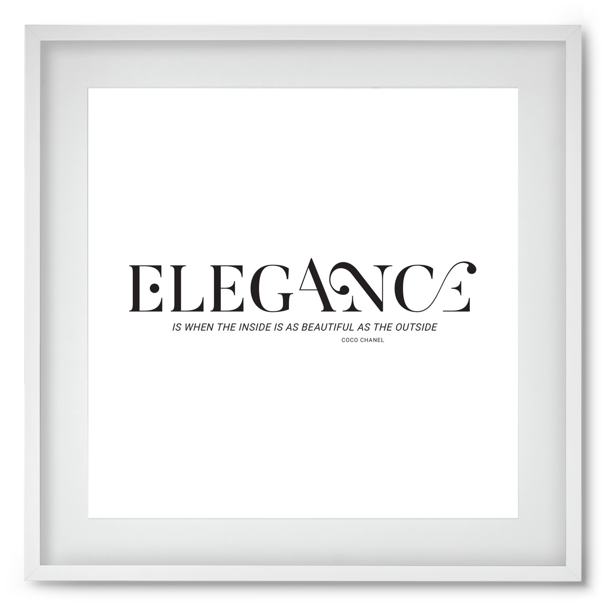 Elegance, 50x50 cm (40x40 cm), Fehér keret, paszpartuval