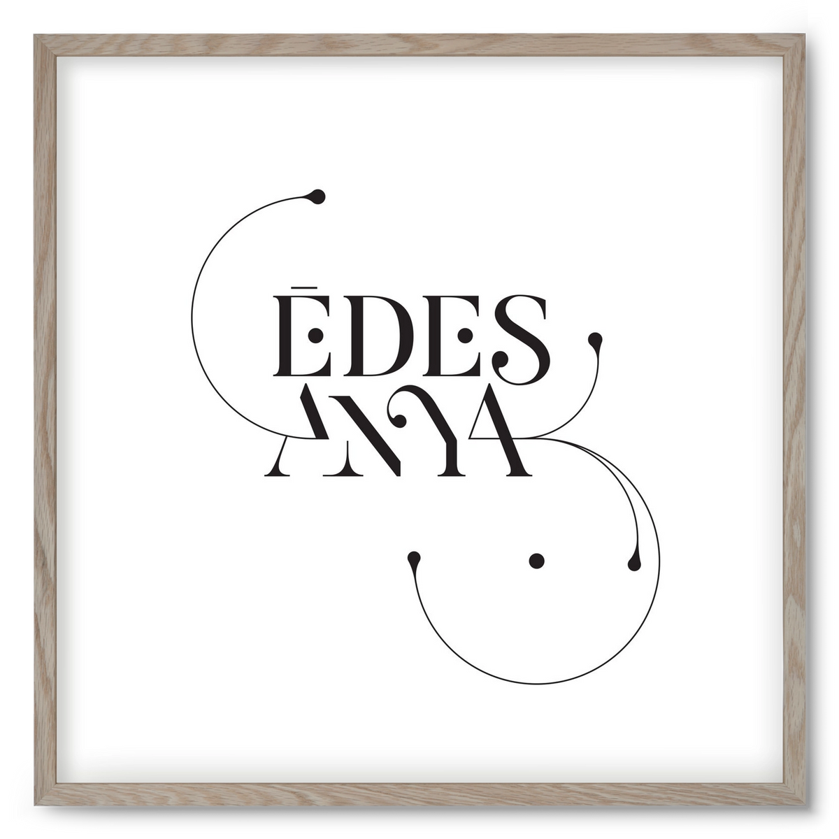 Édesanya, 50x50 cm (50x50 cm), Tölgy keret