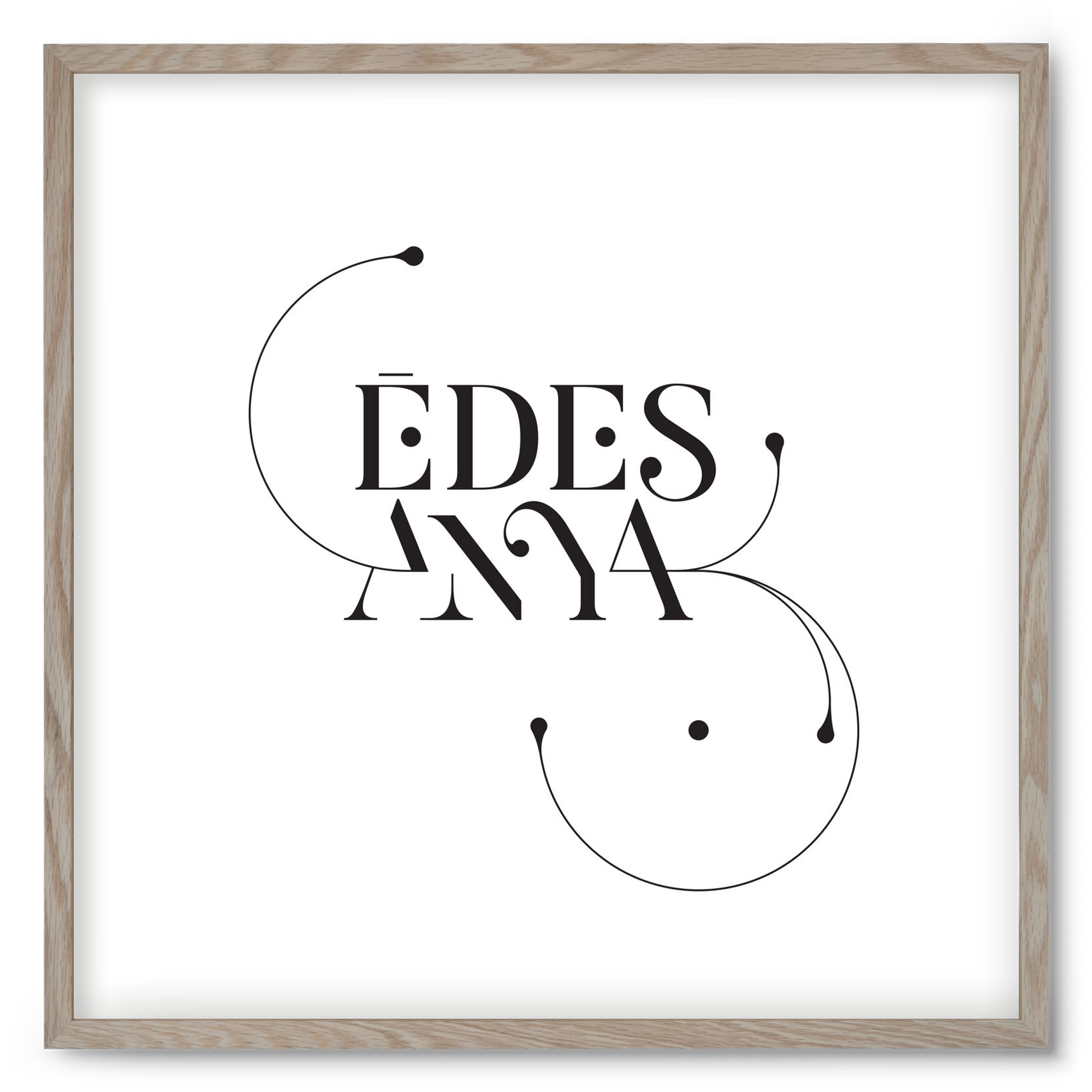 Édesanya, 50x50 cm (50x50 cm), Tölgy keret