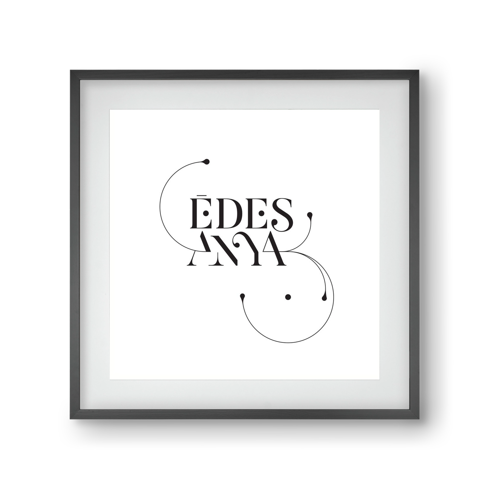 Édesanya, 30x30 cm (20x20 cm), Fekete keret, paszpartuval