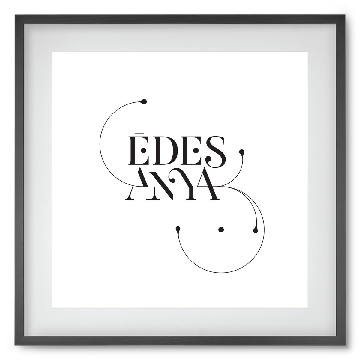 Édesanya, 50x50 cm (40x40 cm), Fekete keret, paszpartuval