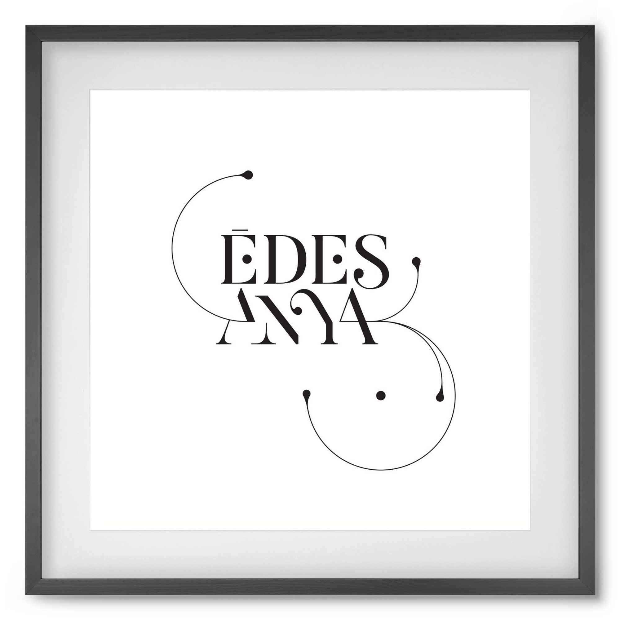 Édesanya, 50x50 cm (40x40 cm), Fekete keret, paszpartuval